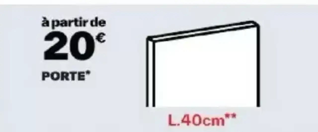 Porte pour dressing Cicero COOKE & LEWIS - L.40cm
