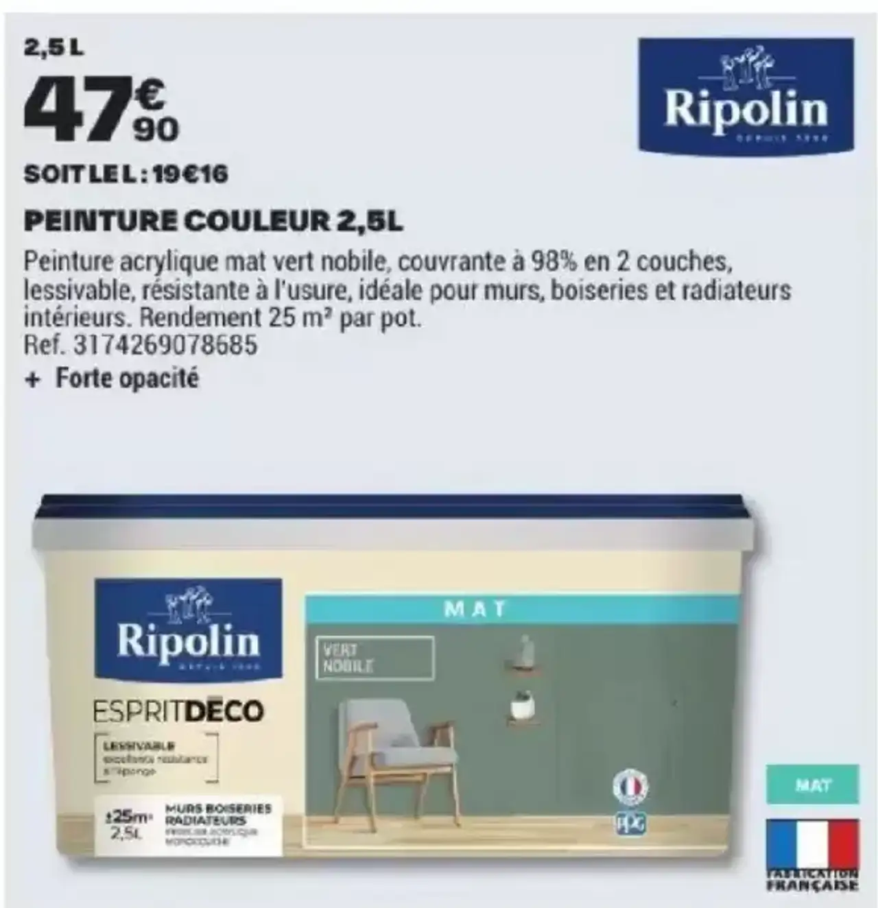 Ripolin Peinture Couleur 2,5L Esprit Déco
