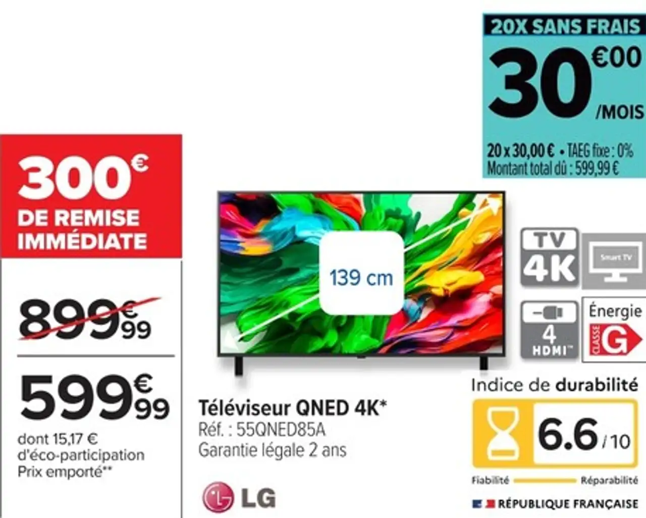 Téléviseur QNED 4K* LG 55QNED85A