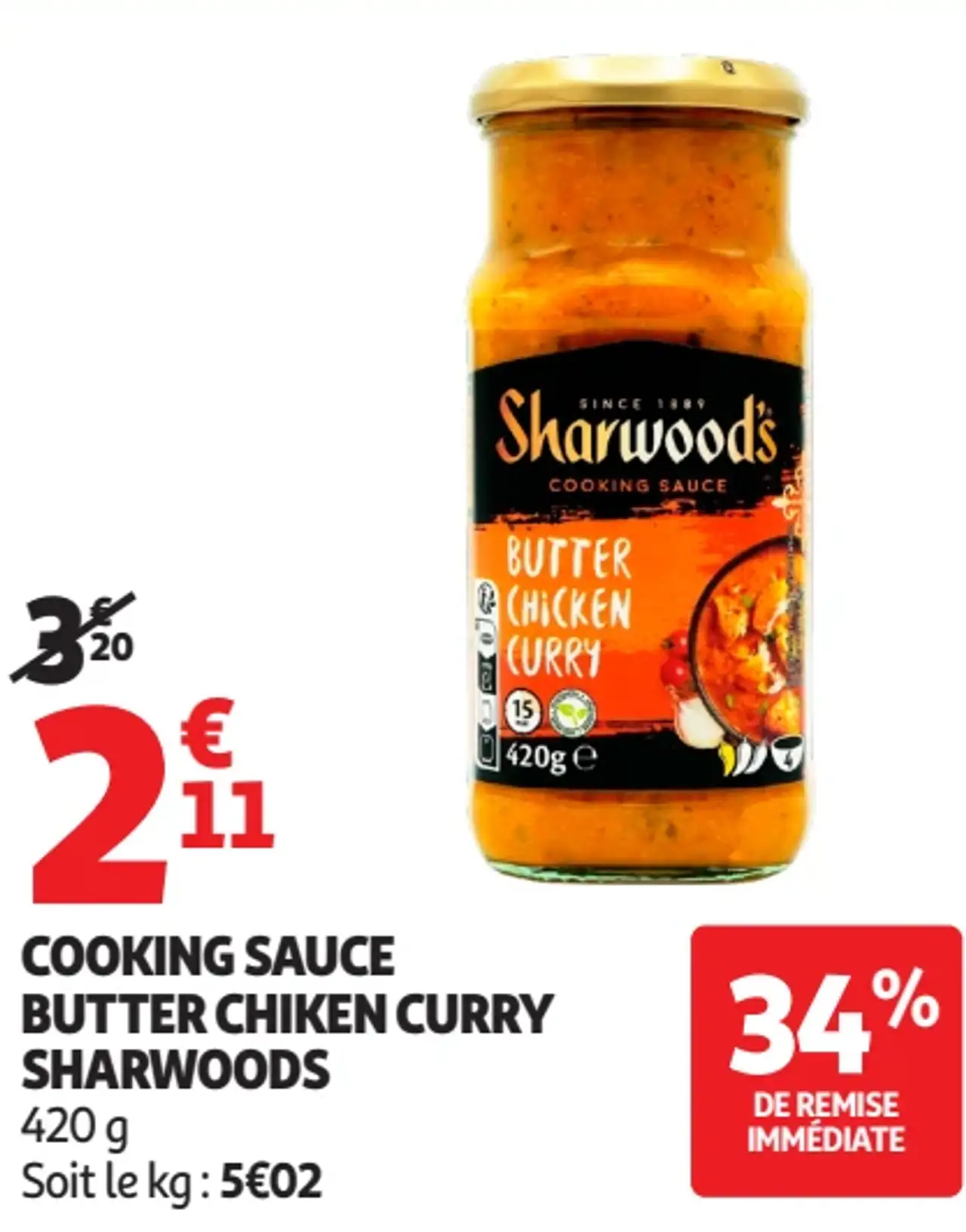 COOKING SAUCE BUTTER CHIKEN CURRY SHARWOODS