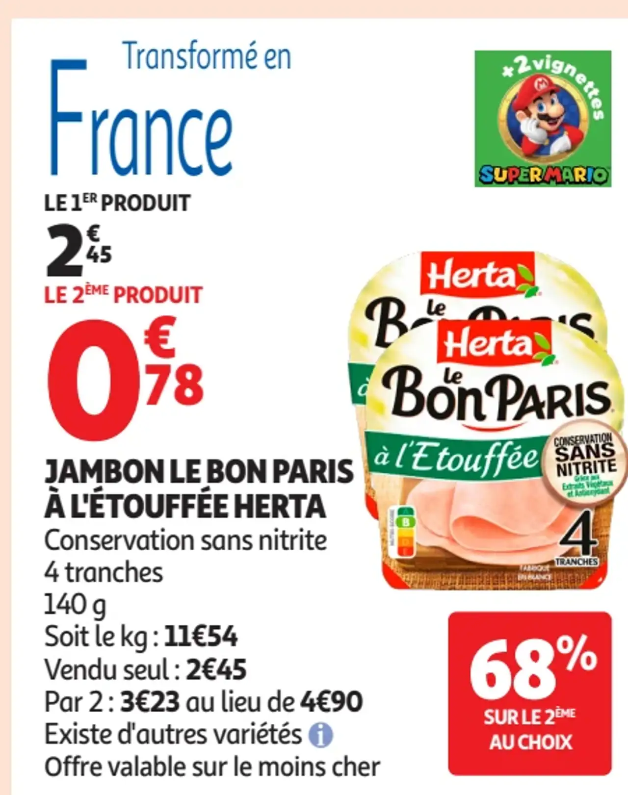 Jambon Le Bon Paris à l'Etouffée Herta