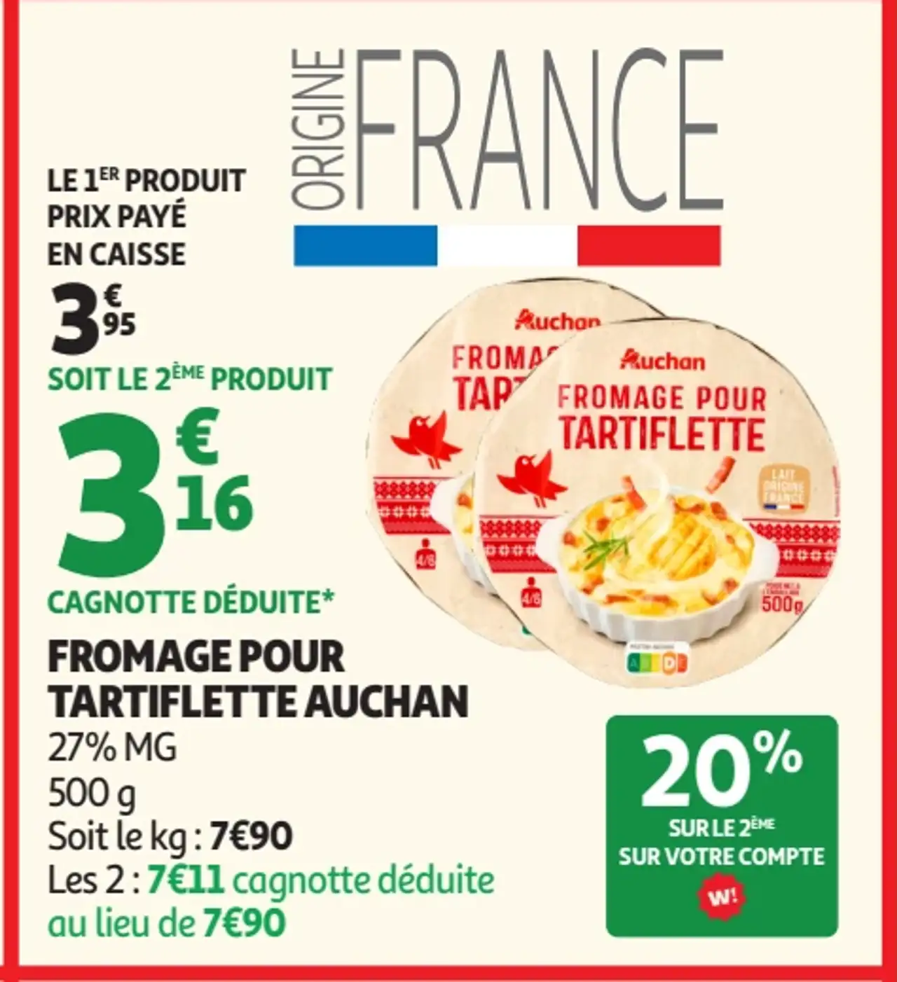 Fromage pour Tartiflette Auchan