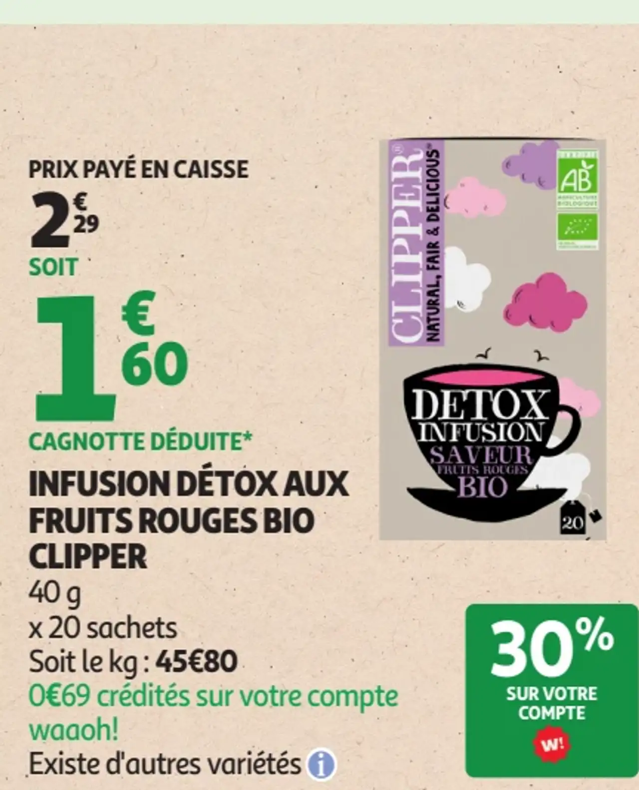 INFUSION DÉTOX AUX FRUITS ROUGES BIO CLIPPER