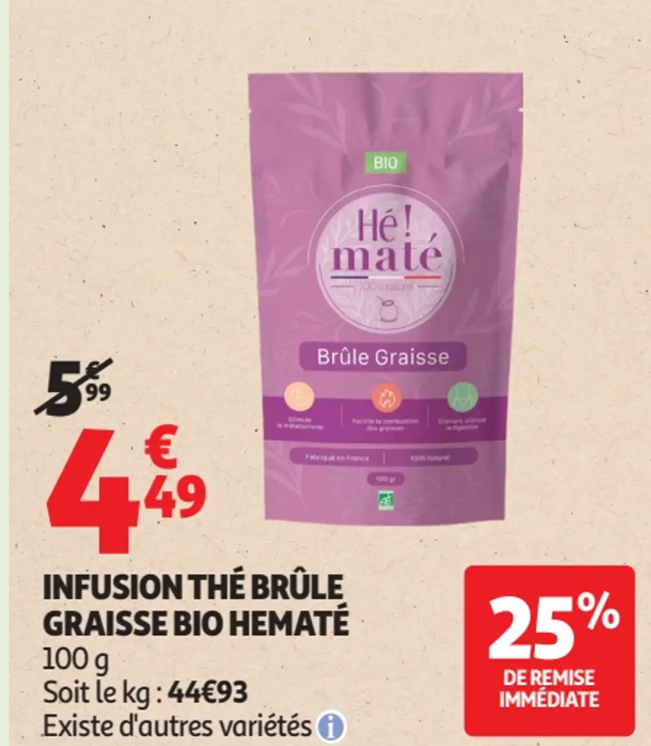 INFUSION THÉ BRÛLE GRAISSE BIO HEMATÉ
