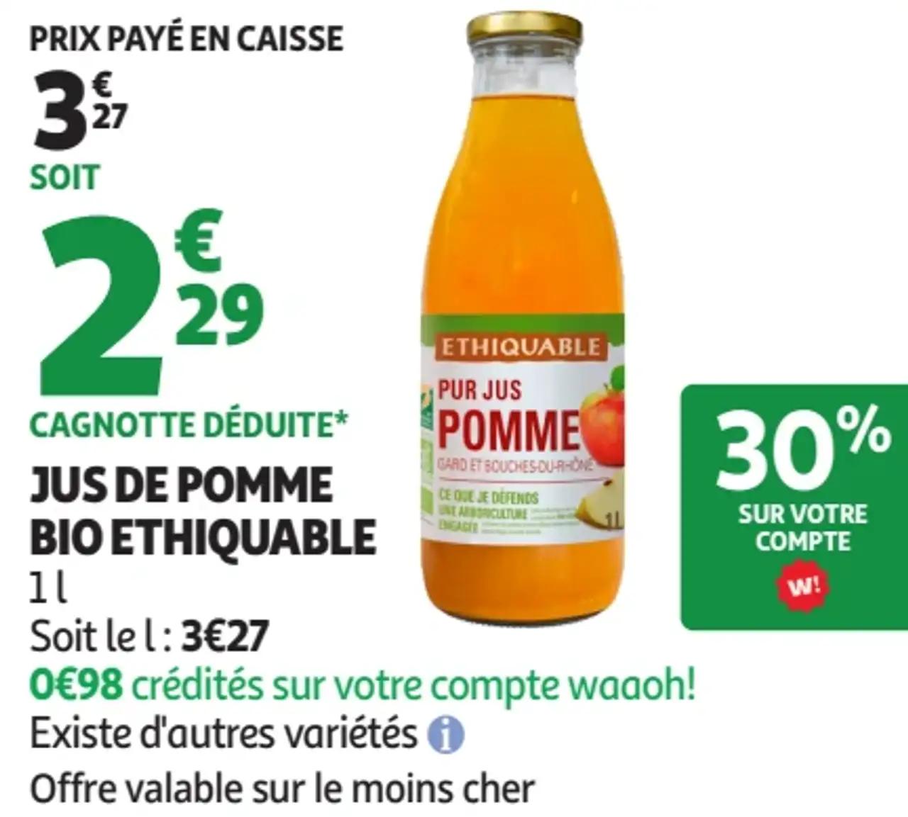 Jus de pomme Bio Ethiquable