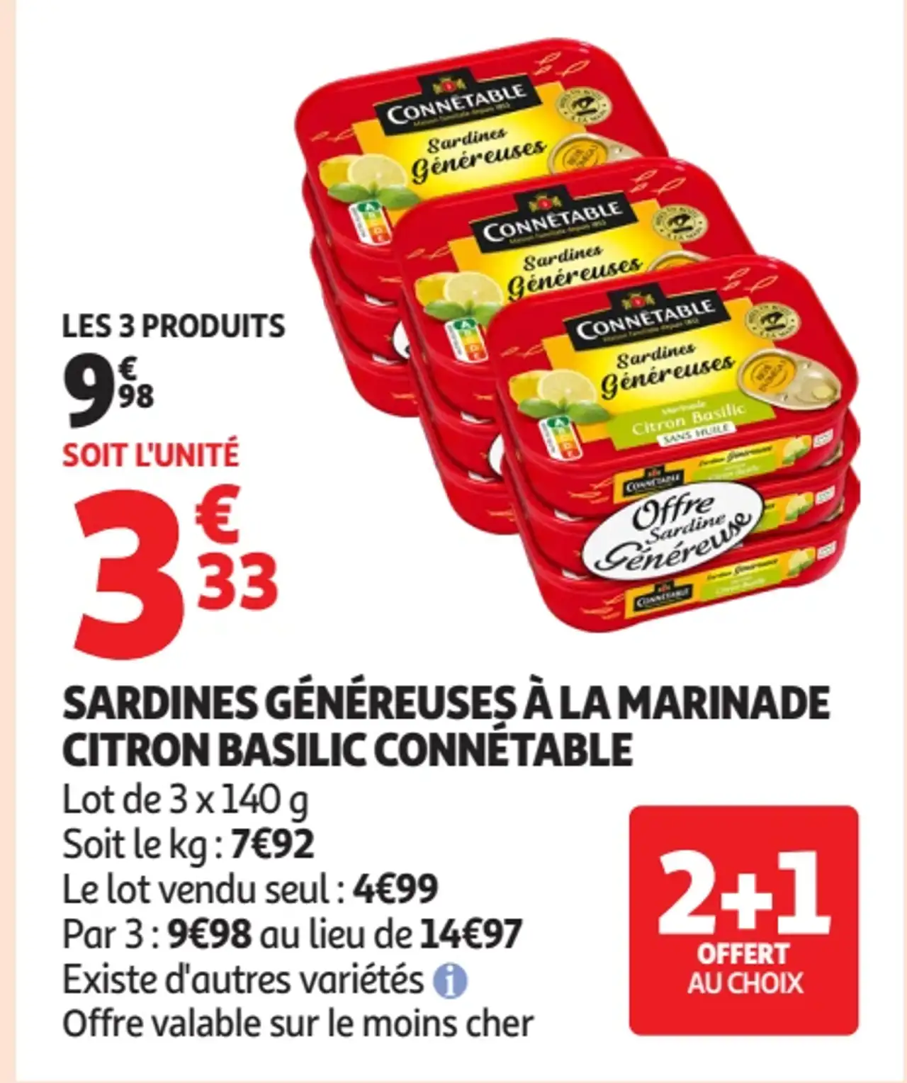 Sardines Généreuses à la Marinade Citron Basilic Connétable