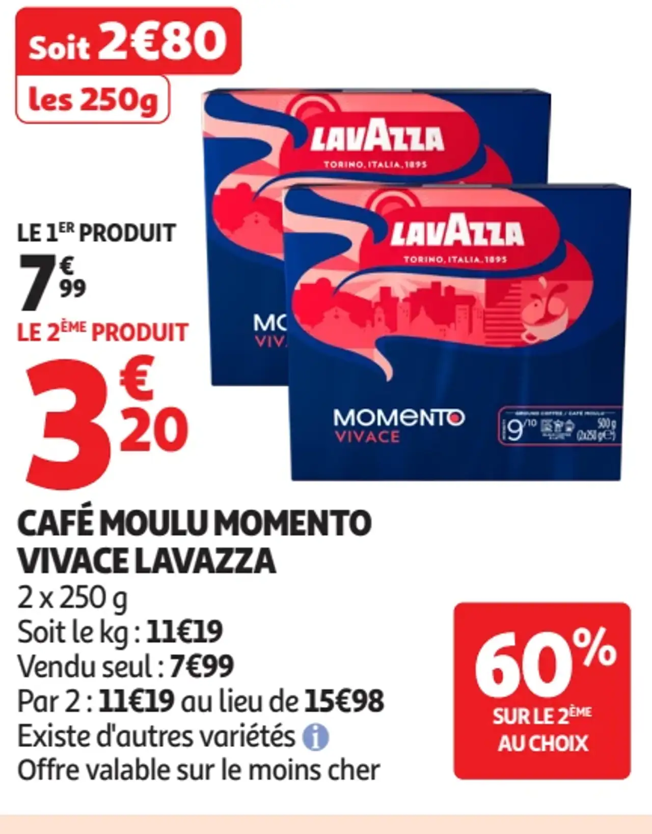 Café moulu Momento Vivace Lavazza