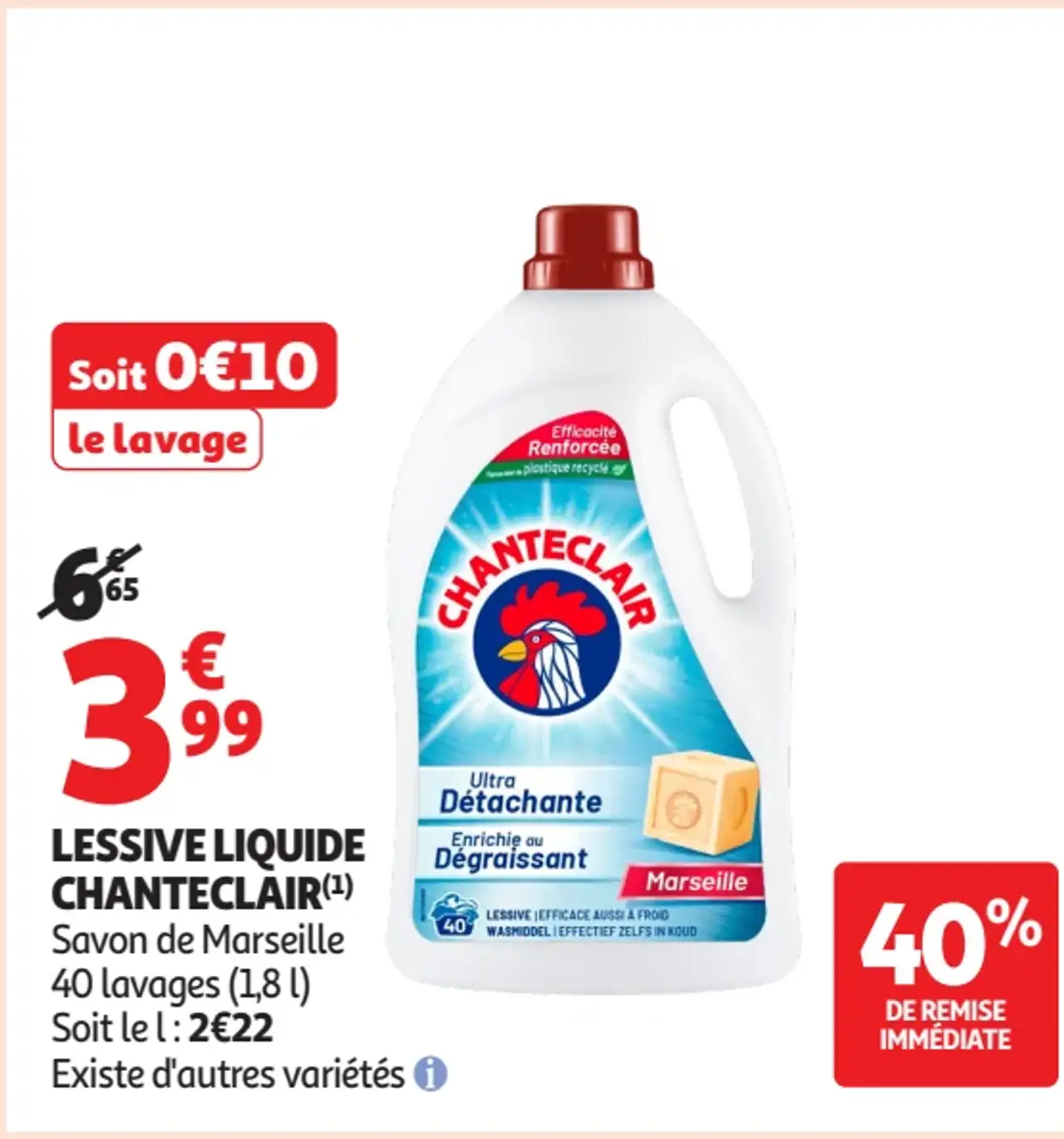 LESSIVE LIQUIDE CHANTECLAIR Savon de Marseille