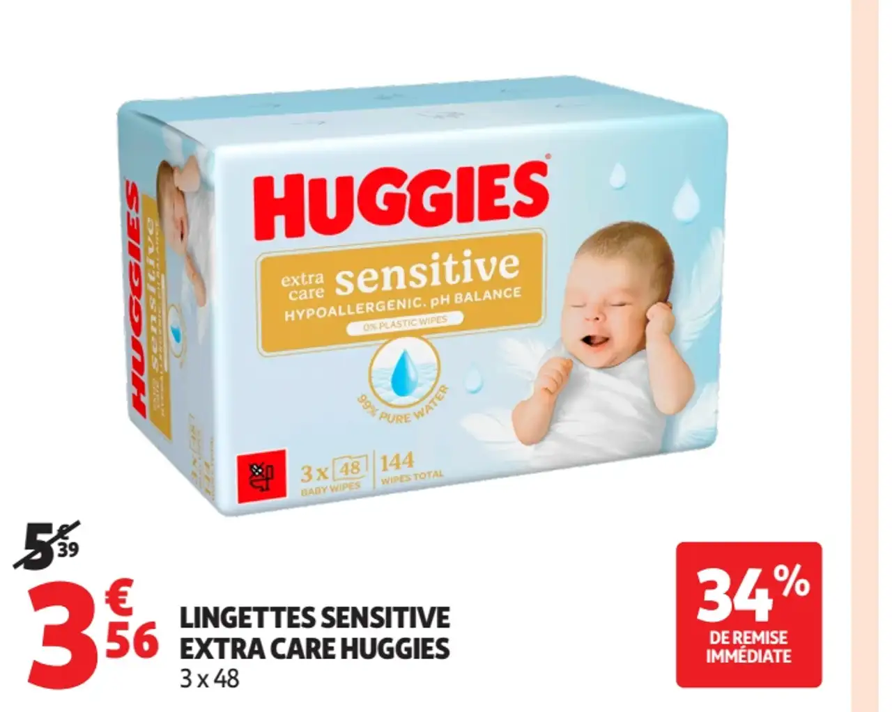 Lingettes Sensitive Extra Care Huggies