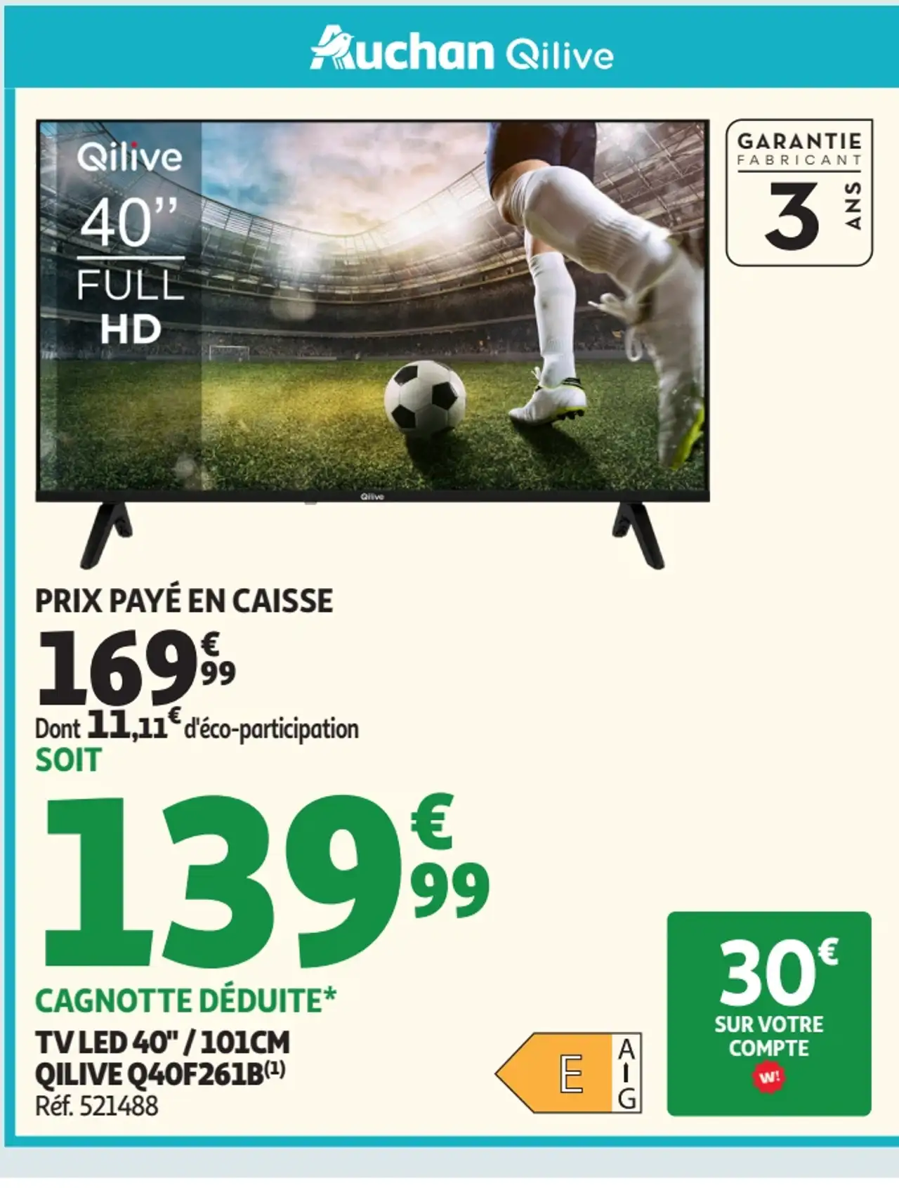 TV LED 40" / 101CM QILIVE Q40F261B