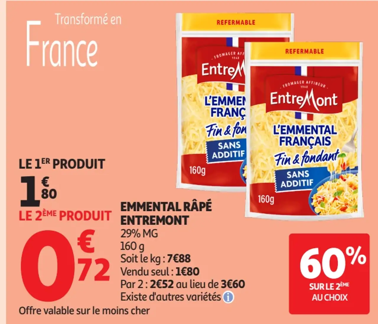 Emmental Râpé Entremont 29% MG