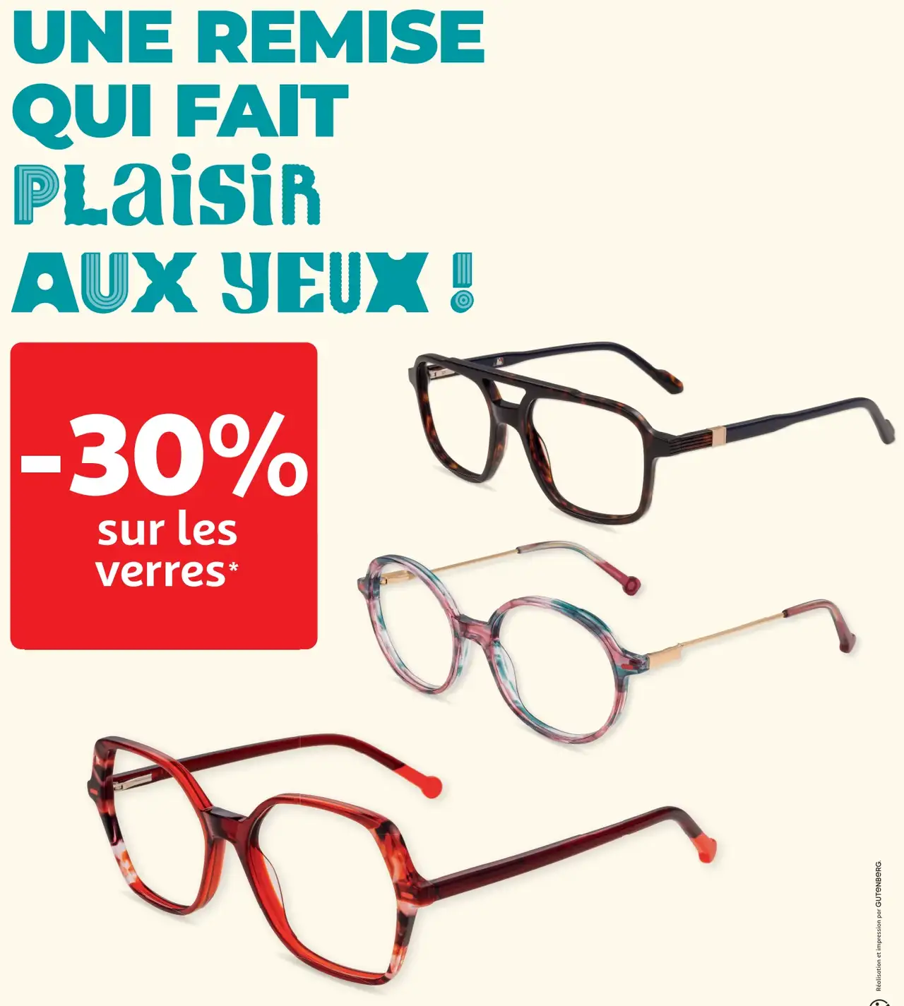 Remise de 30% sur les verres BBGR pour l'achat d'une monture chez Optique Auchan