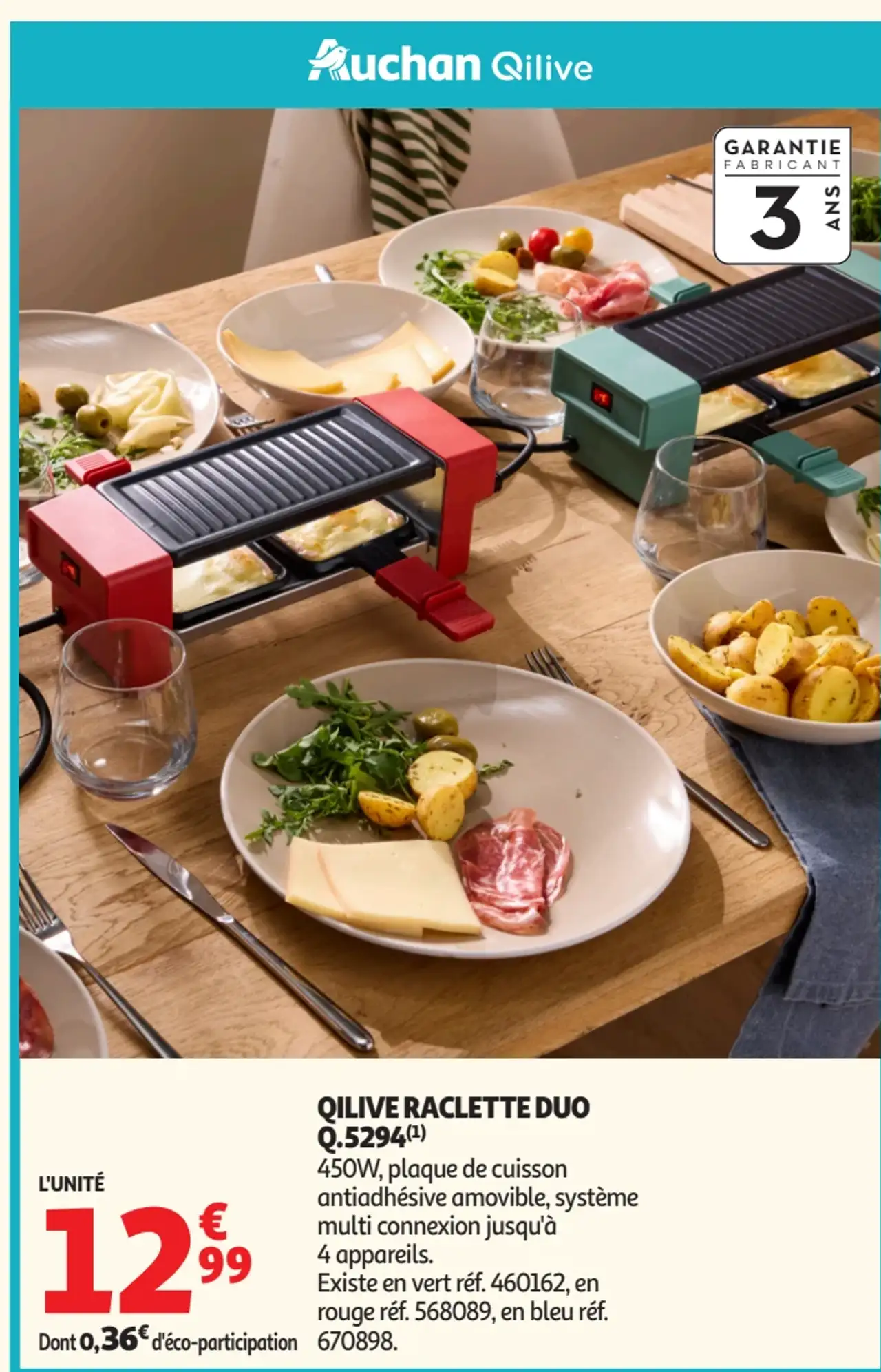 Auchan Qilive Raclette Duo Q.5294