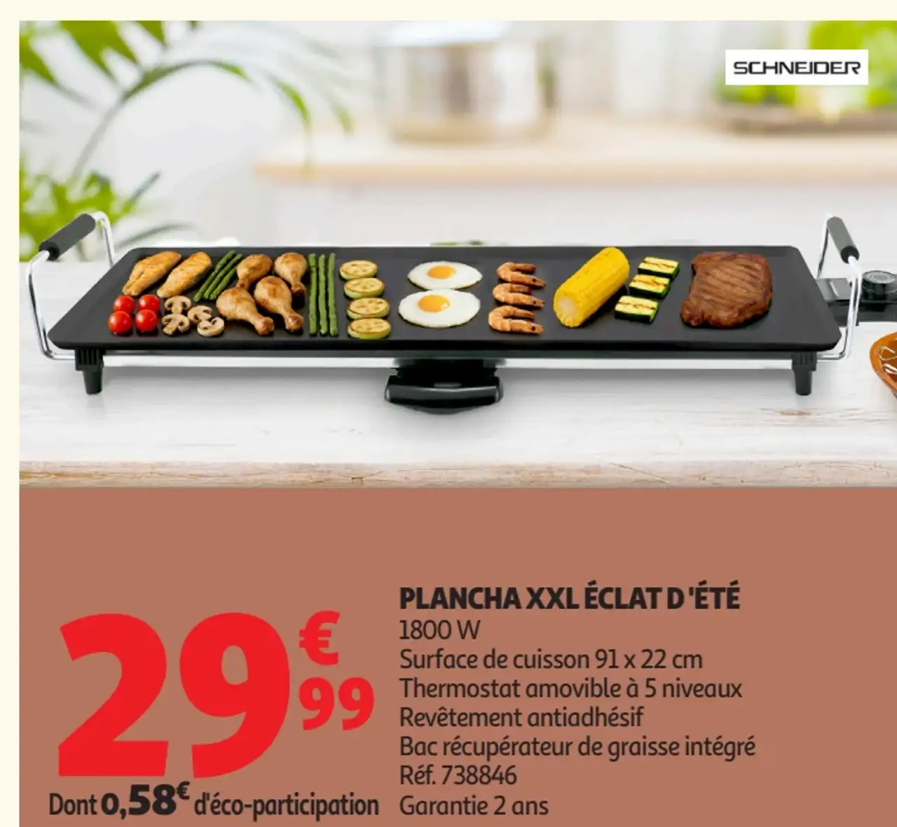 Schneider Plancha XXL Éclat d'Été