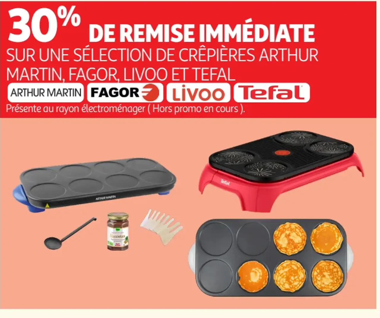 Sélection de crêpières Arthur Martin, Fagor, Livoo, Tefal