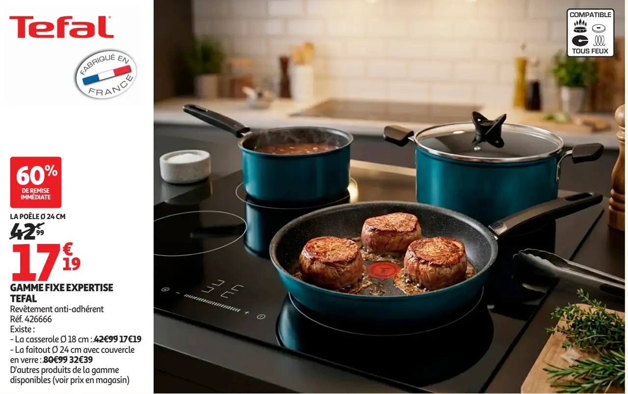 La poêle Ø 24 cm Tefal Gamme Fixe Expertise