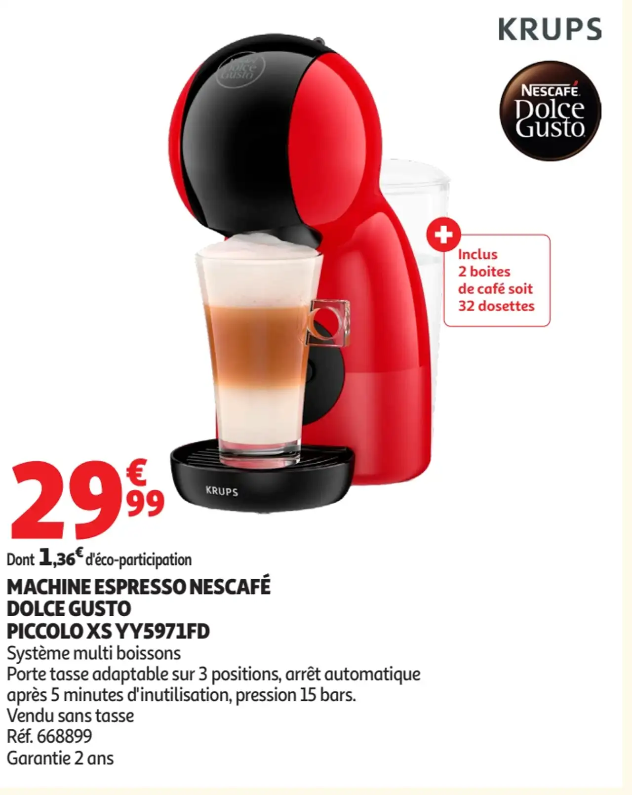 Machine espresso Nescafé Dolce Gusto Piccolo XS YY5791FD Krups
