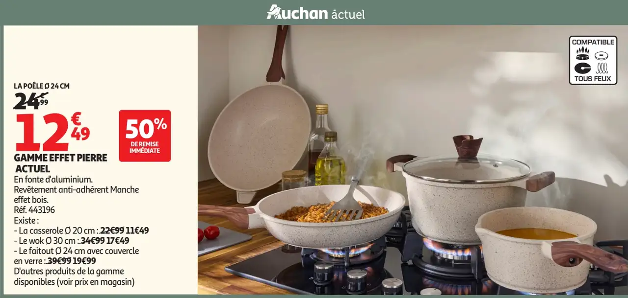 La poêle Ø 24 cm Gamme effet pierre Actuel