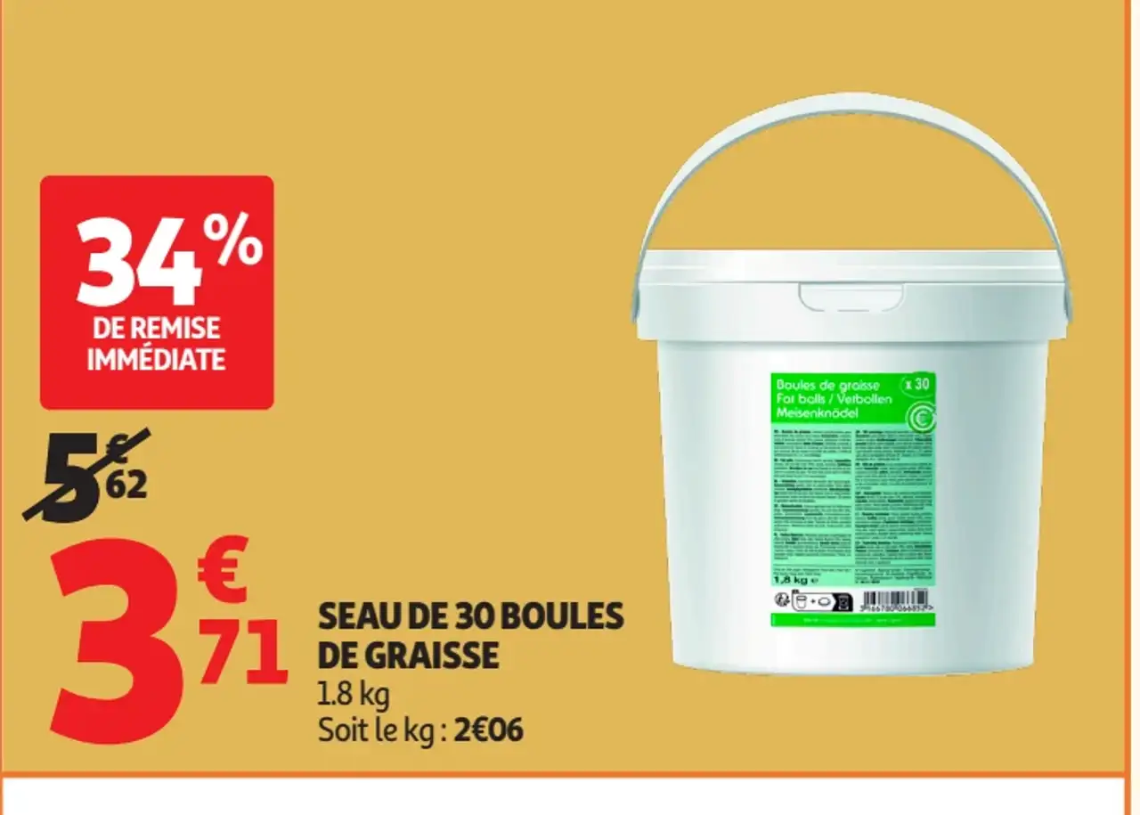 SEAU DE 30 BOULES DE GRAISSE