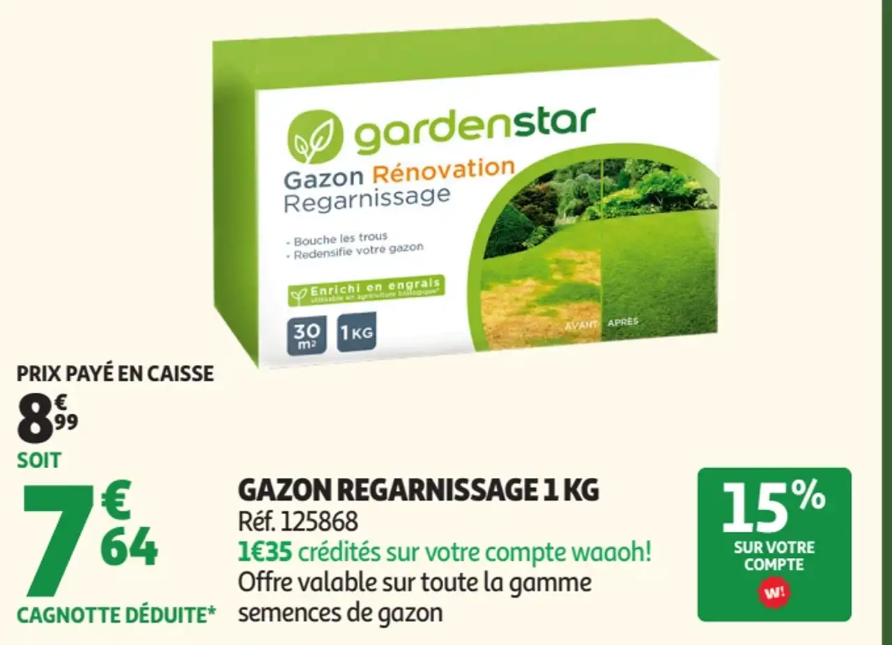 Gazon Regarnissage 1 KG Gardenstar