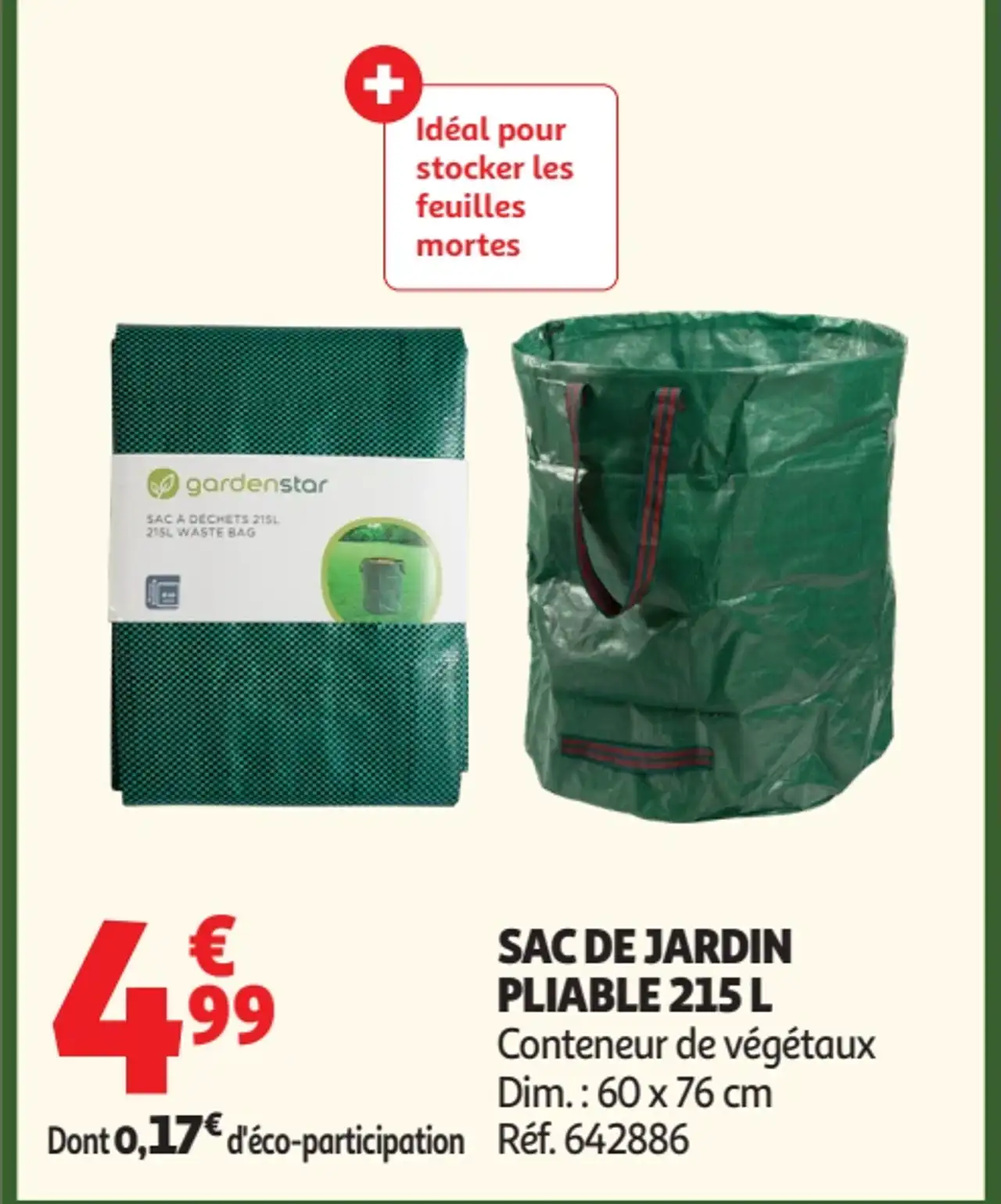 Sac de jardin pliable 215 L Gardenstar