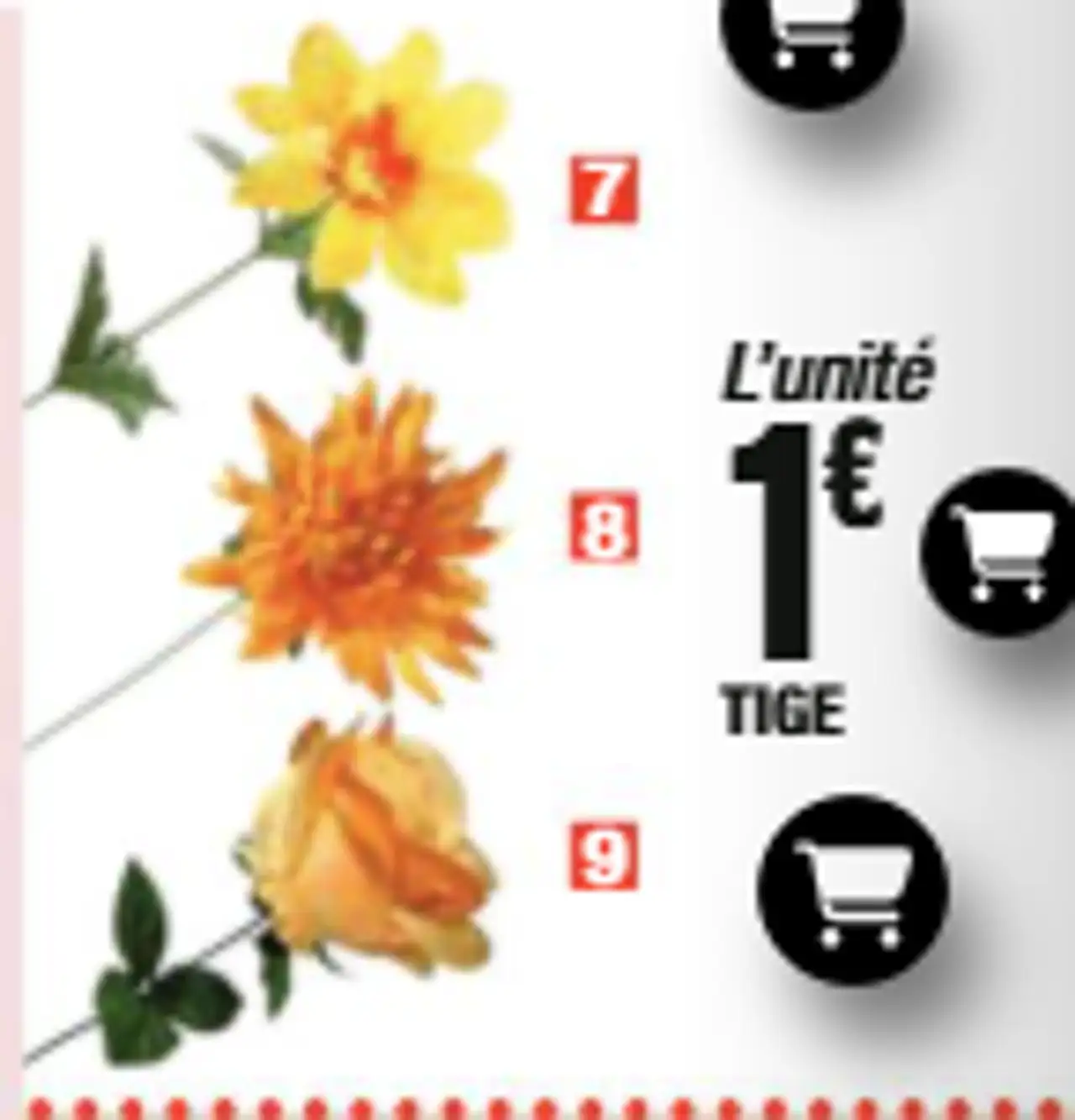 Tiges de fleurs artificielles (Chrysanthème, Dahlia, Tige de fleur)