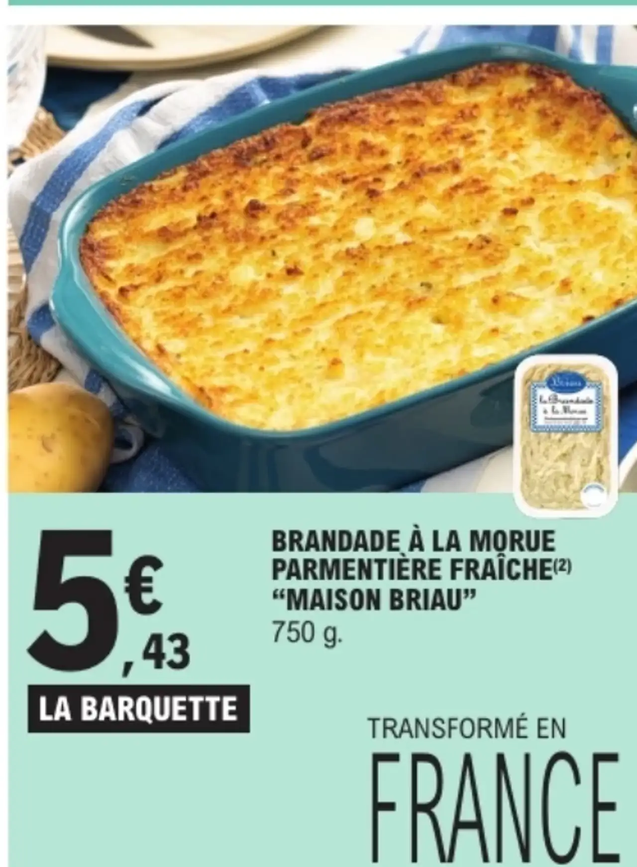 Brandade à la morue parmentière fraîche "Maison Briau"