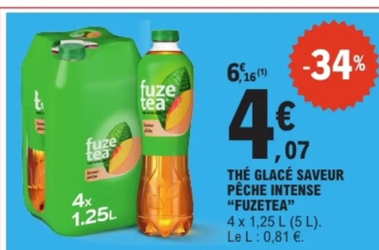 Thé Glacé Saveur Pêche Intense "Fuze Tea"