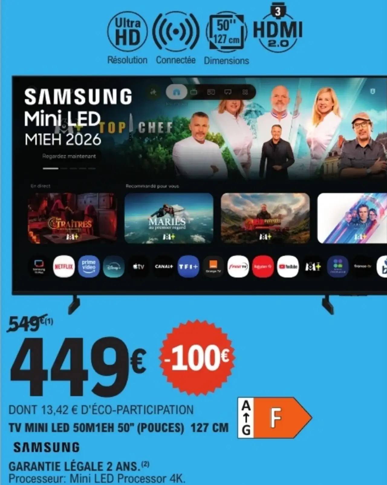 TV MINI LED SAMSUNG 50M1EH 50" (POUCES) 127 CM