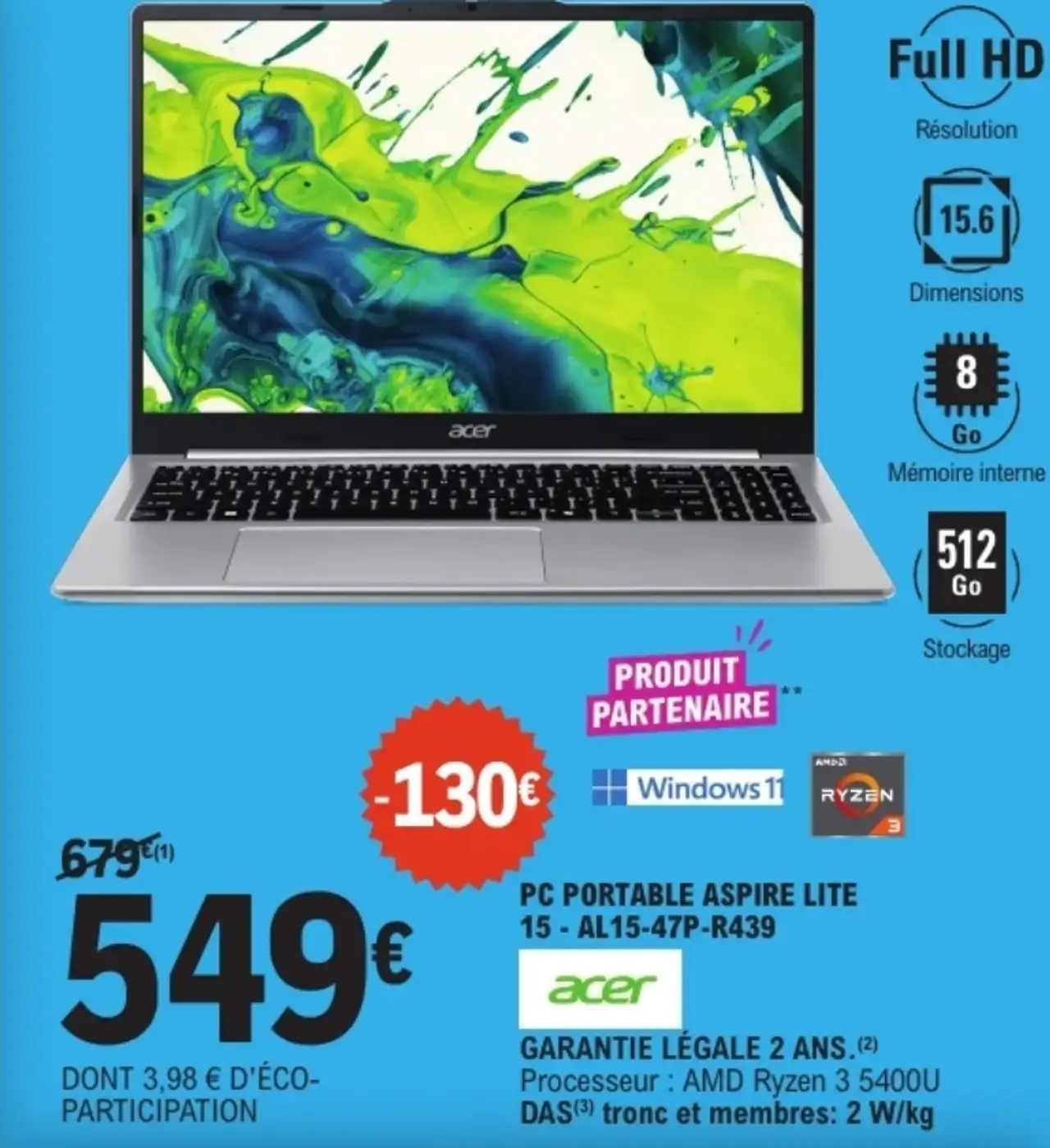 PC Portable Acer Aspire Lite 15 - AL15-47P-R439