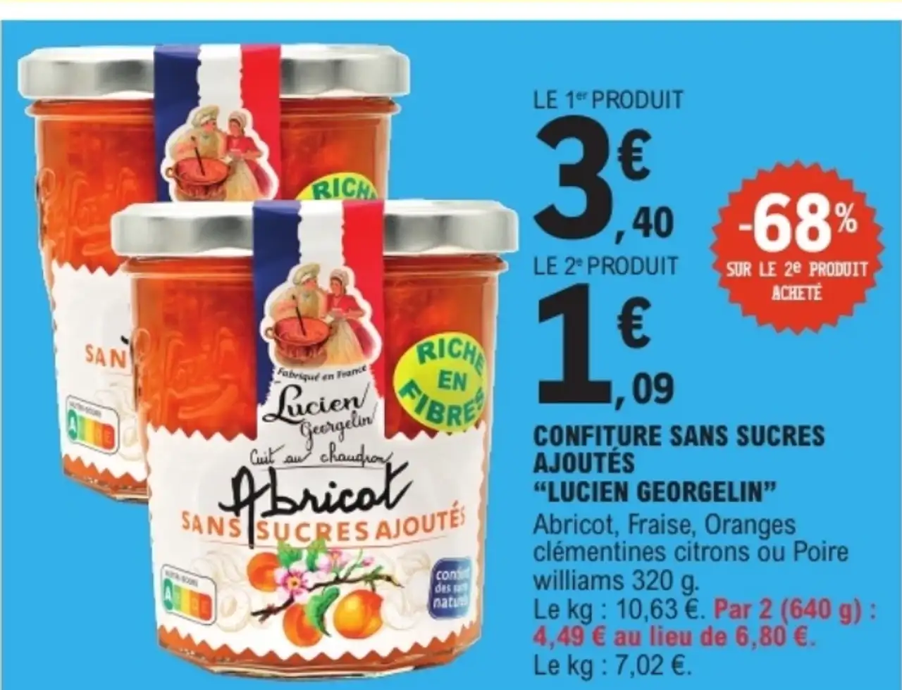 CONFITURE SANS SUCRES AJOUTÉS "LUCIEN GEORGELIN"