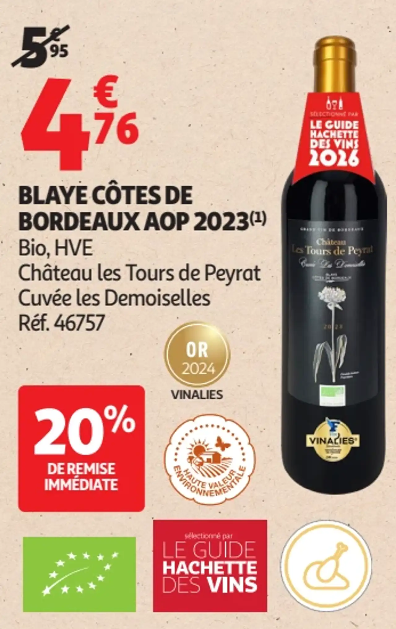 BLAYE CÔTES DE BORDEAUX AOP 2023 Château les Tours de Peyrat Cuvée les Demoiselles
