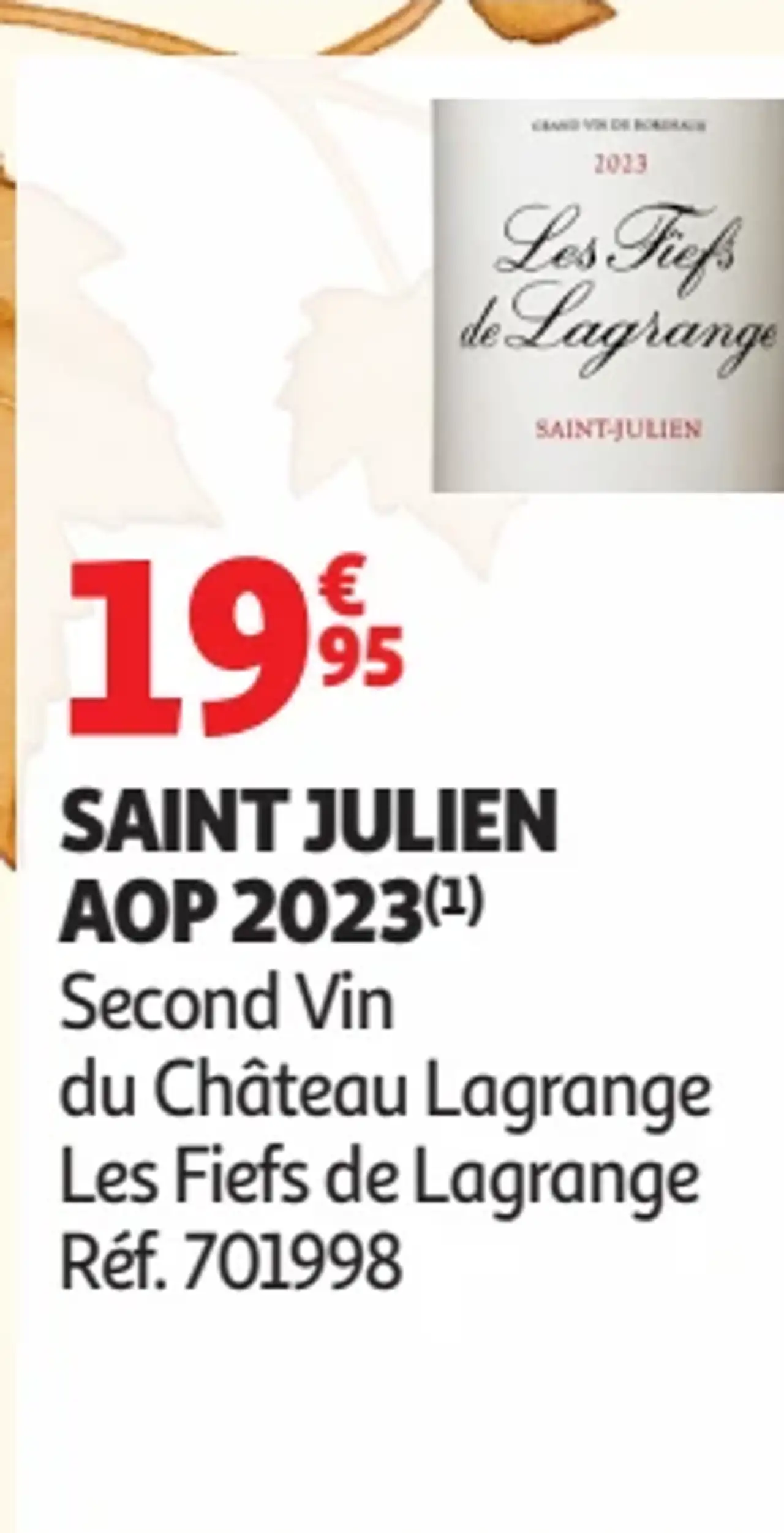 Saint Julien AOP 2023 Les Fiefs de Lagrange