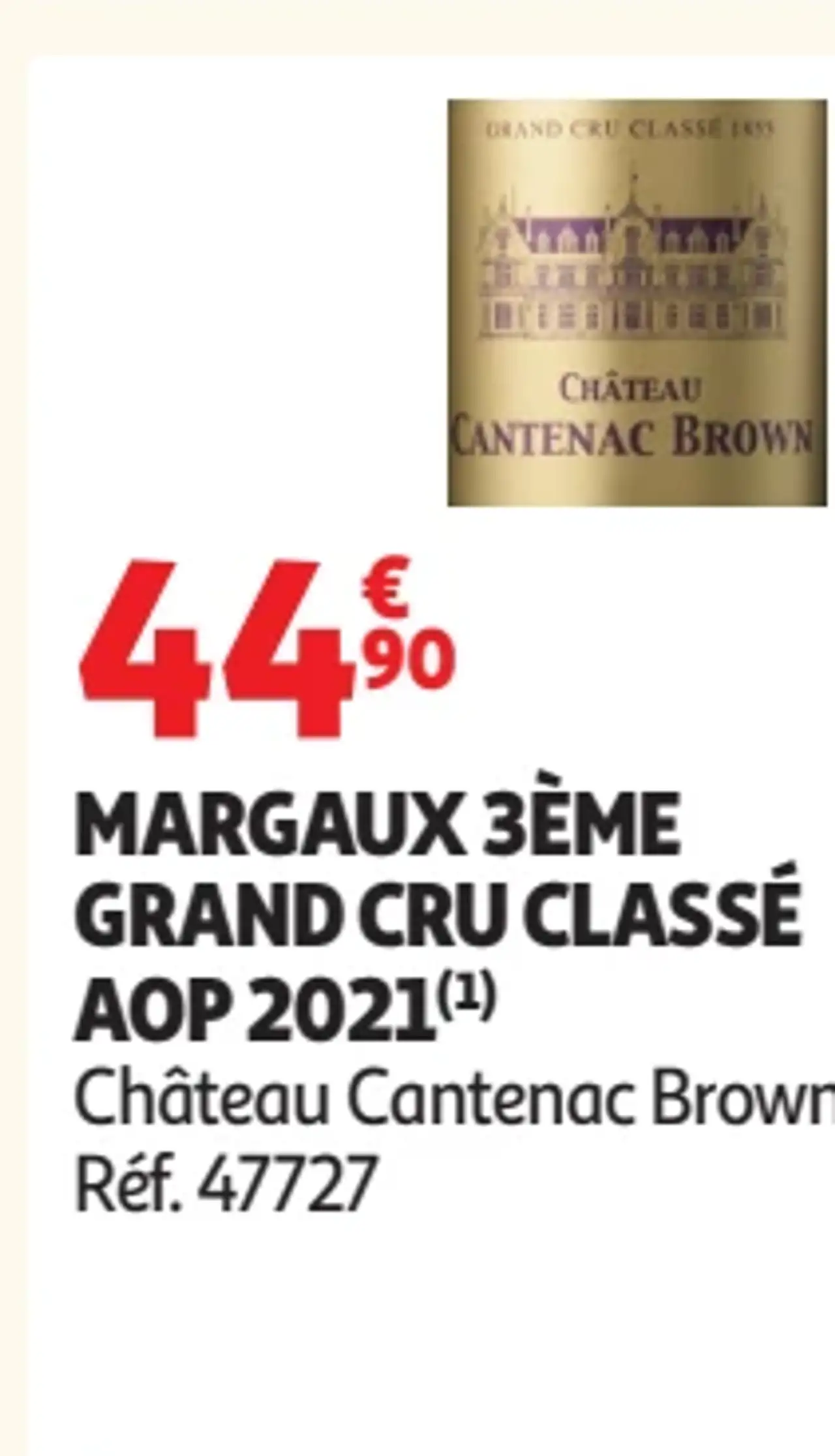 MARGAUX 3ÈME GRAND CRU CLASSÉ AOP 2021 Château Cantenac Brown