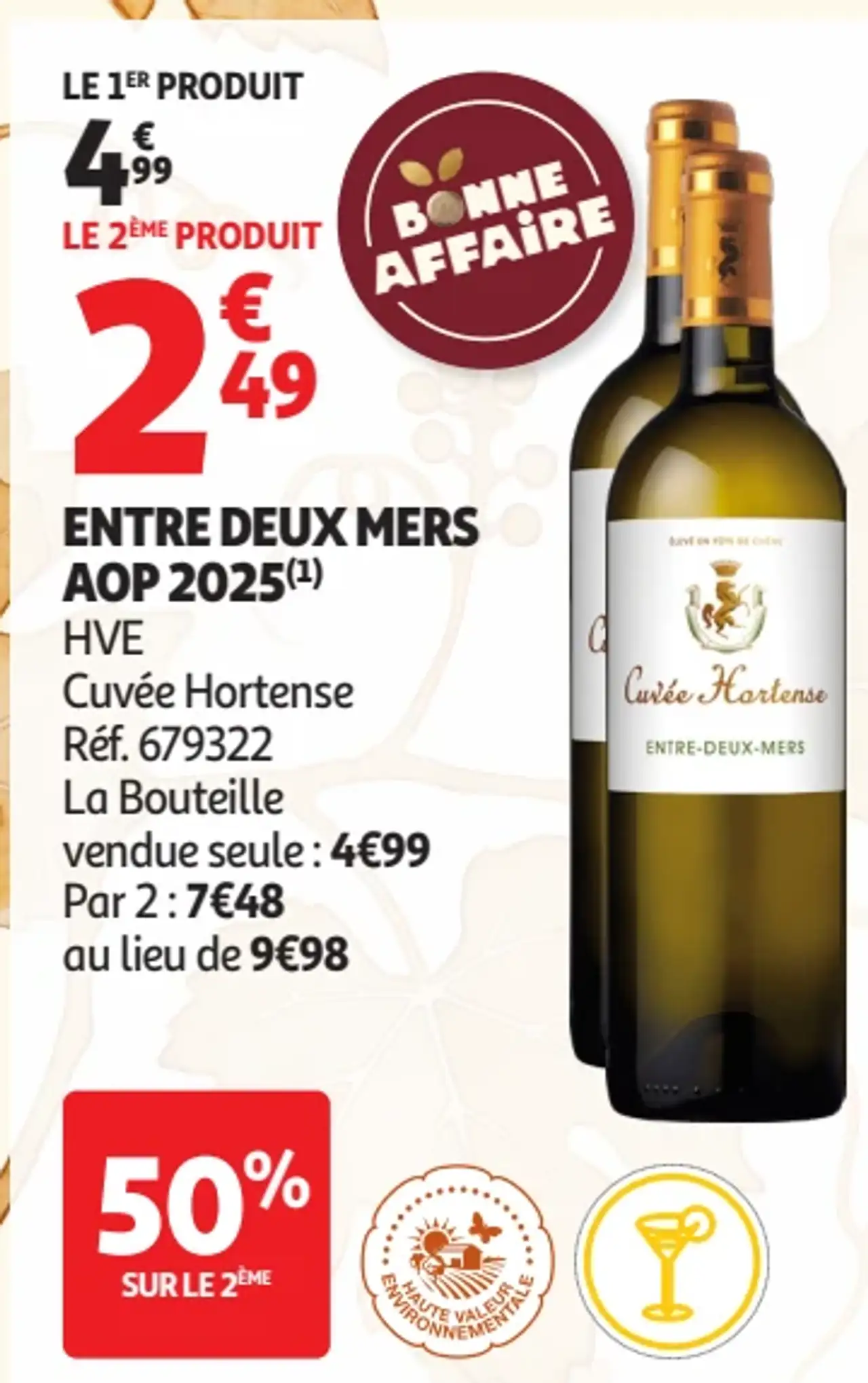 Entre Deux Mers AOP 2025 Cuvée Hortense