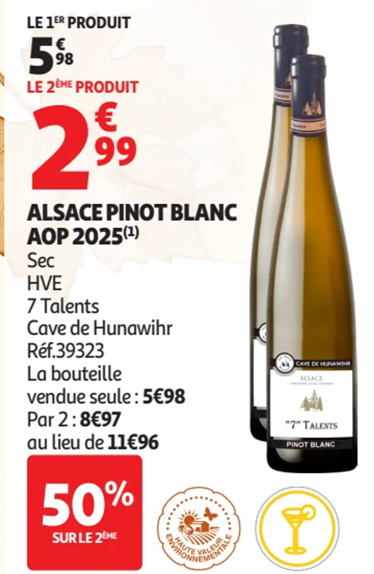 Alsace Pinot Blanc AOP 2025 7 Talents Cave de Hunawihr