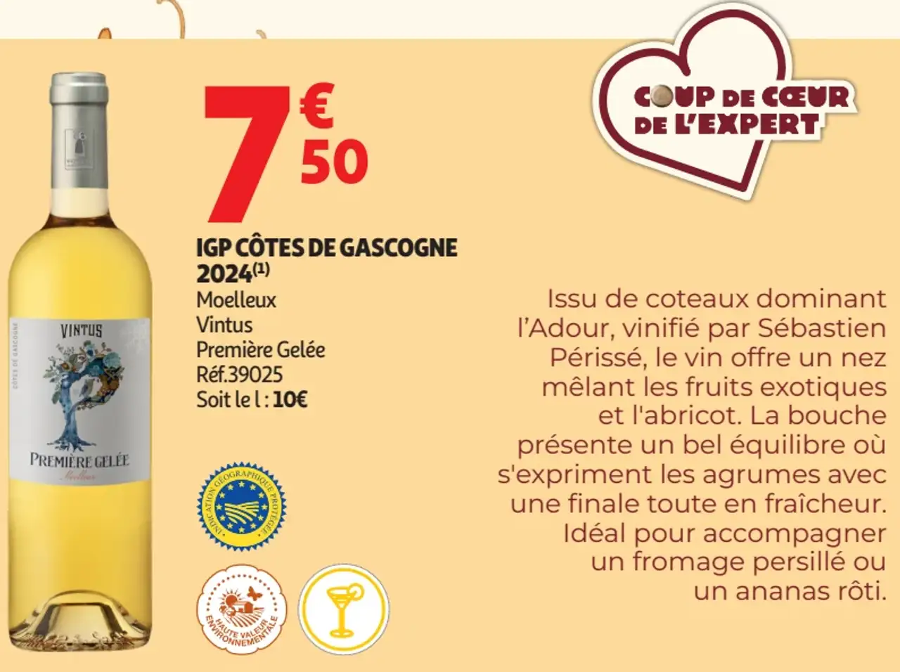IGP Côtes de Gascogne 2024 Moelleux Vintus Première Gelée