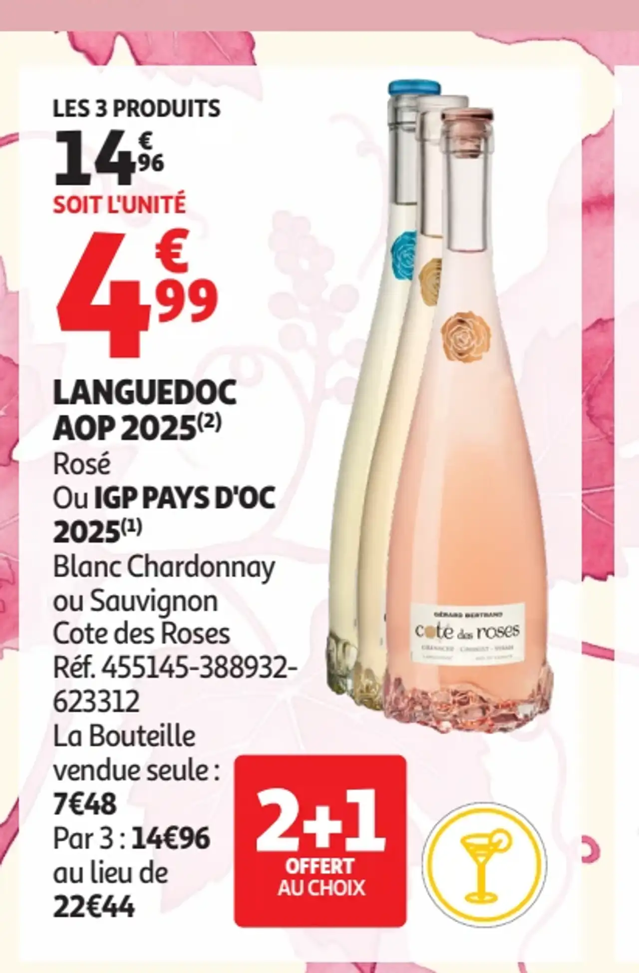 Vin Rosé ou Blanc Cote des Roses Languedoc AOP / IGP Pays d'Oc