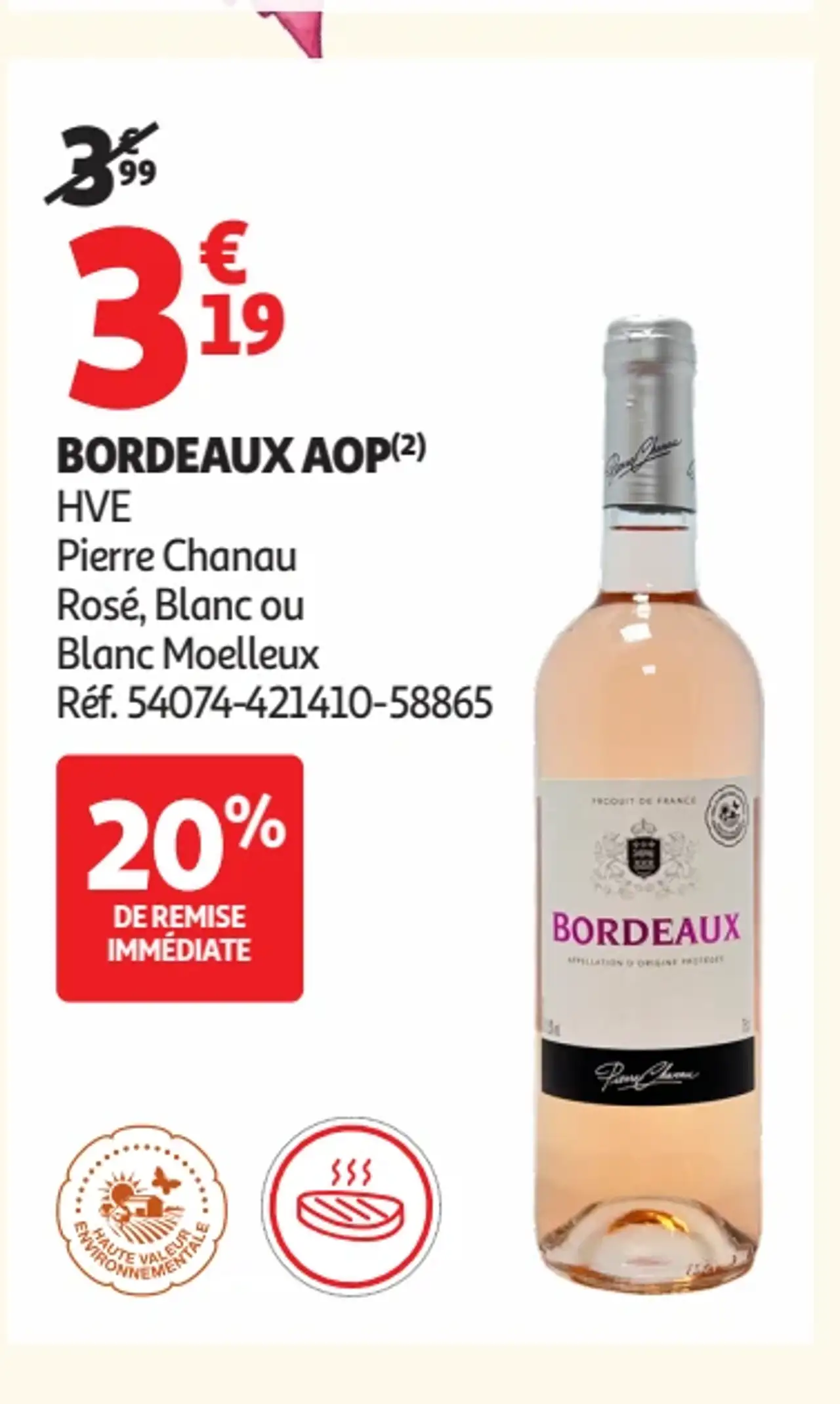 Vin Rosé ou Blanc Pierre Chanau Bordeaux AOP