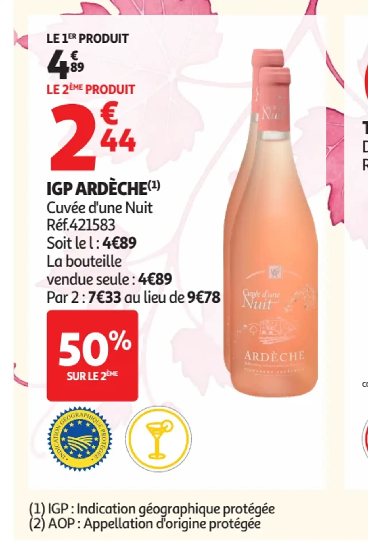 Vin Rosé Cuvée d'une Nuit IGP Ardèche