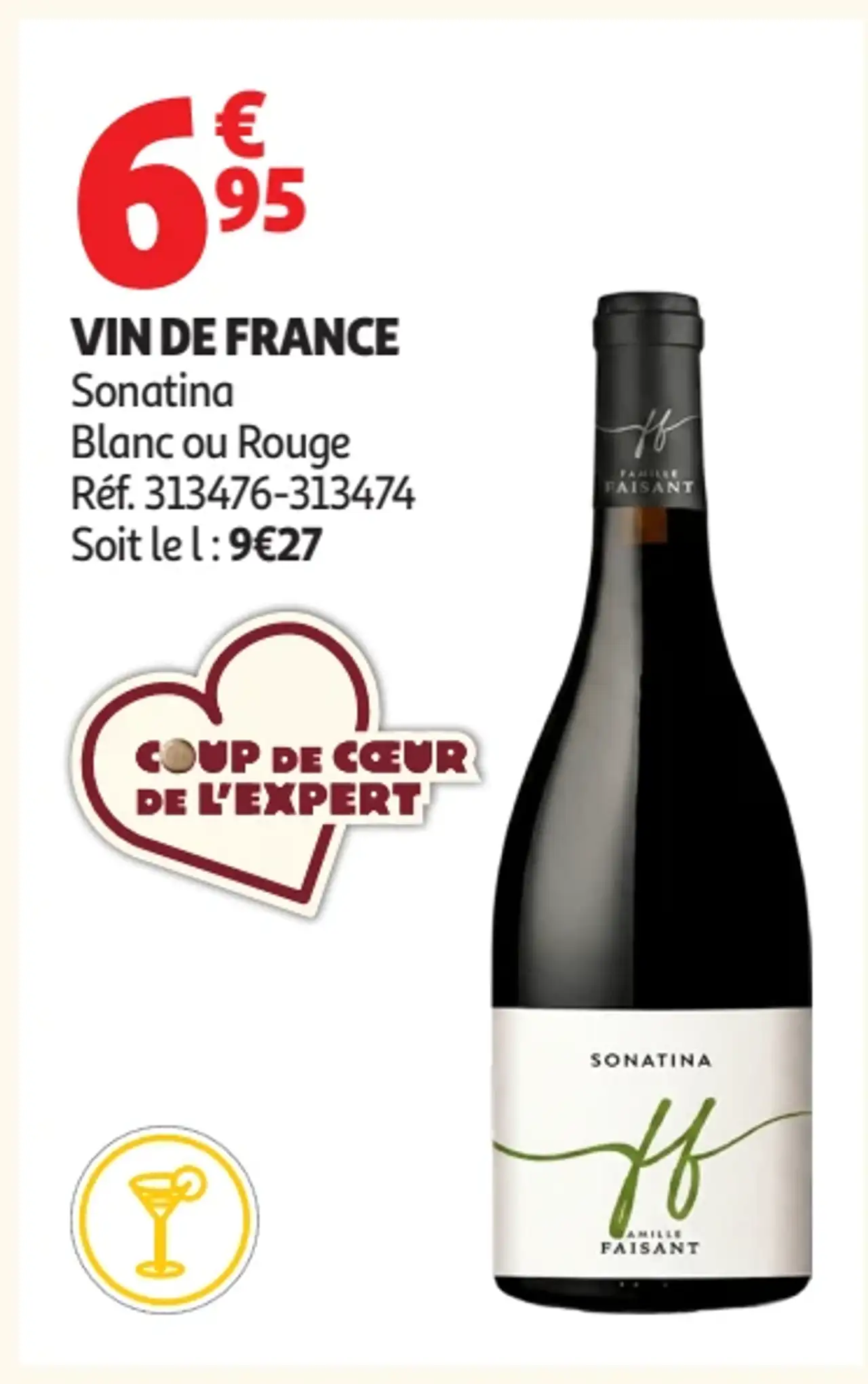 VIN DE FRANCE Sonatina Blanc ou Rouge