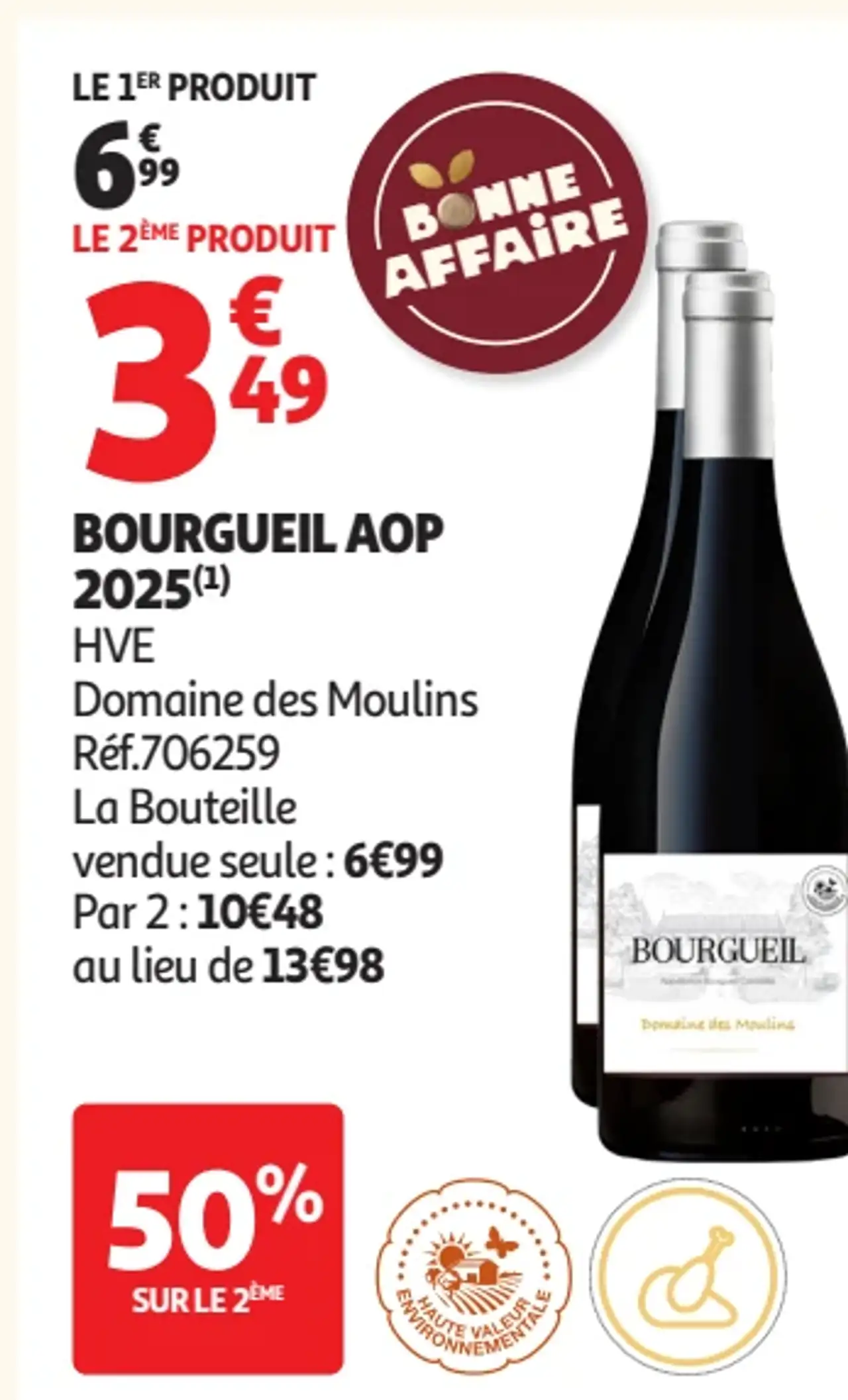 Bourgueil AOP 2025 HVE Domaine des Moulins
