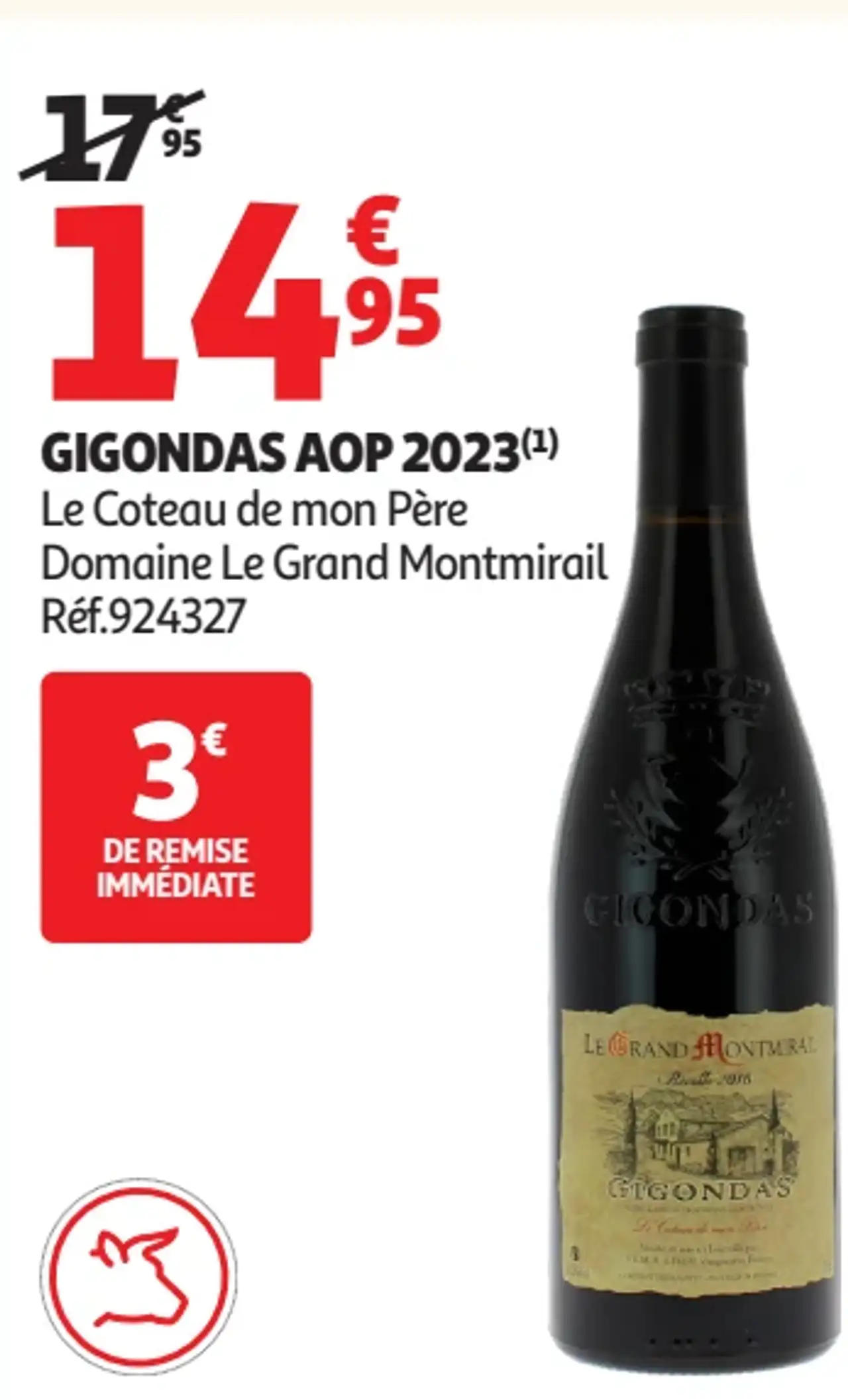 Vin rouge Gigondas AOP 2023 Le Coteau de mon Père Domaine Le Grand Montmirail