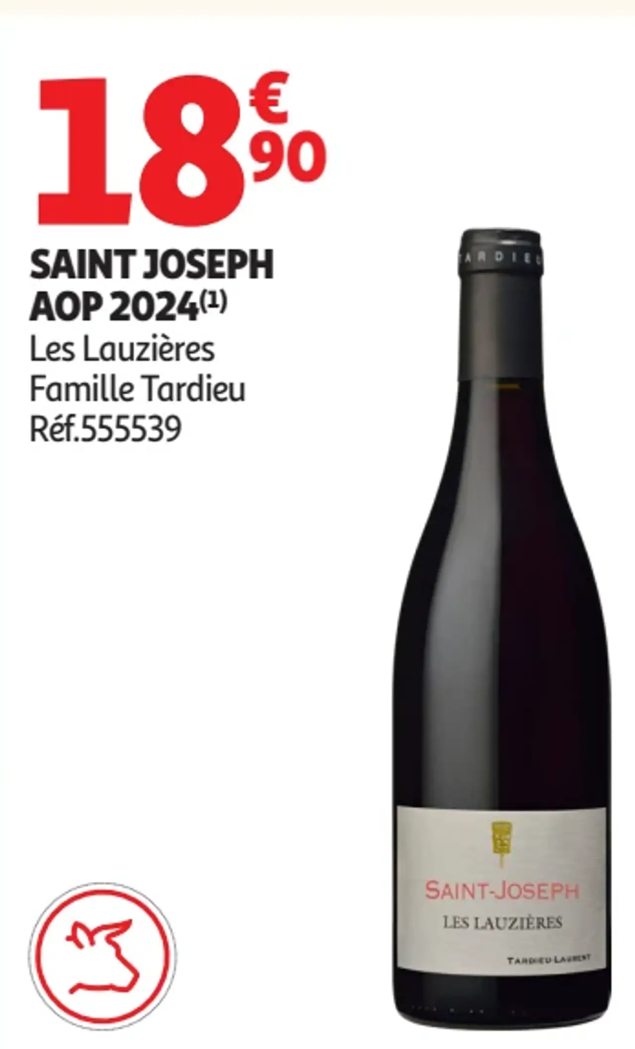 Vin rouge Saint Joseph AOP 2024 Les Lauzières Famille Tardieu