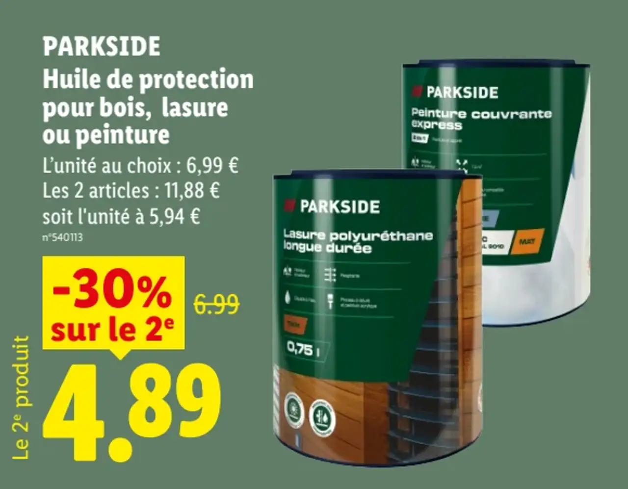 PARKSIDE Huile de protection pour bois, lasure ou peinture