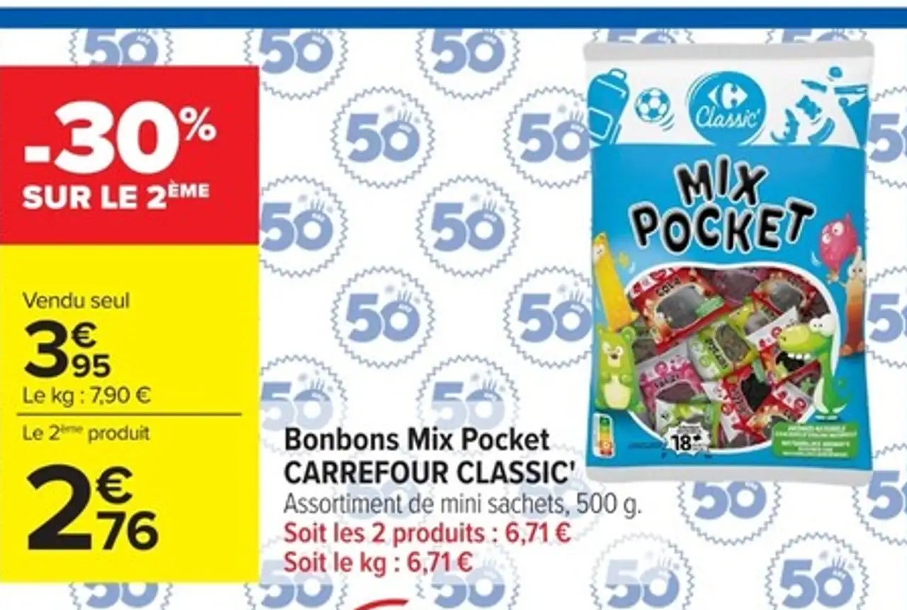 Bonbons Mix Pocket Carrefour Classic'