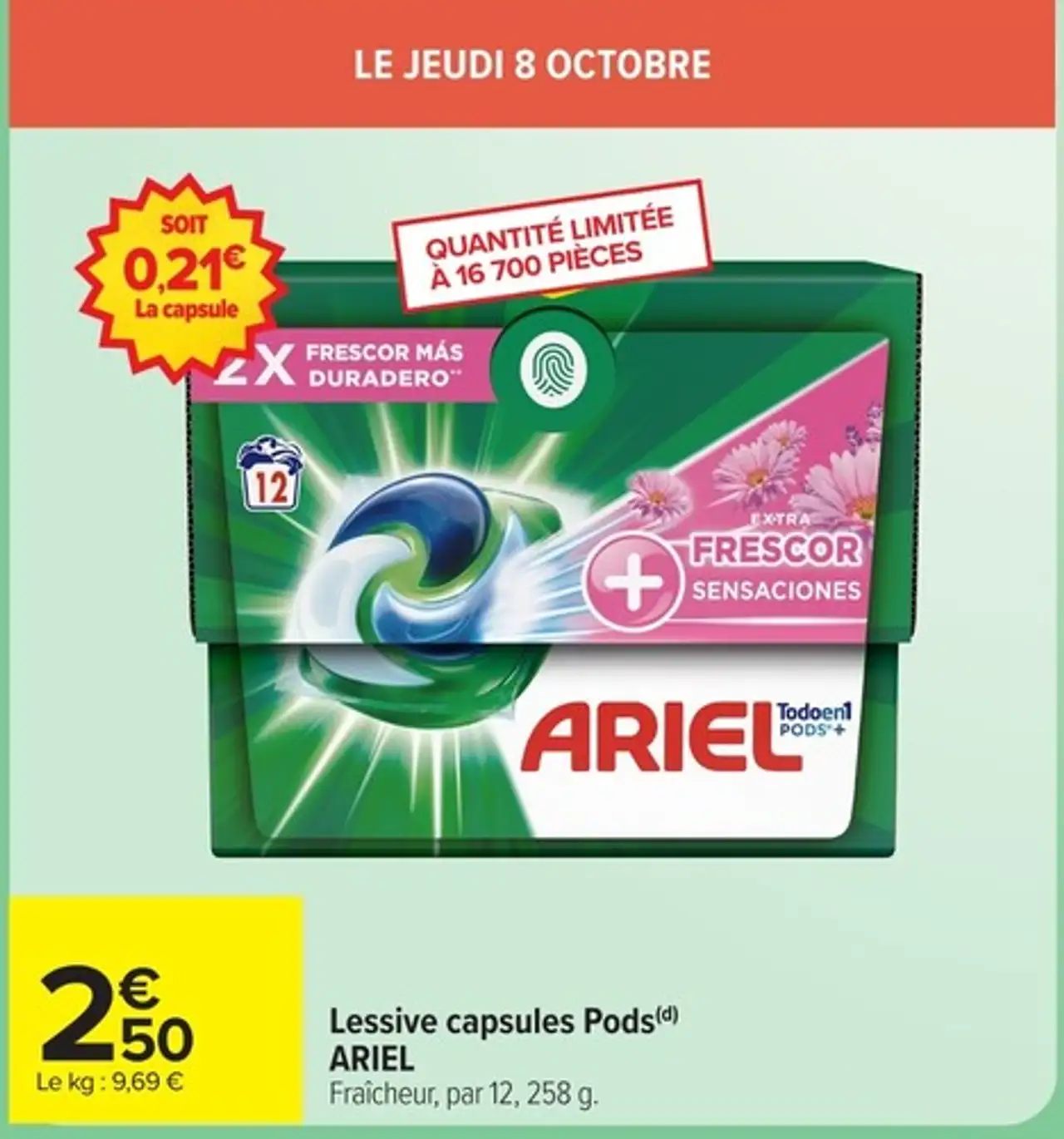 Lessive capsules Pods ARIEL Fraîcheur