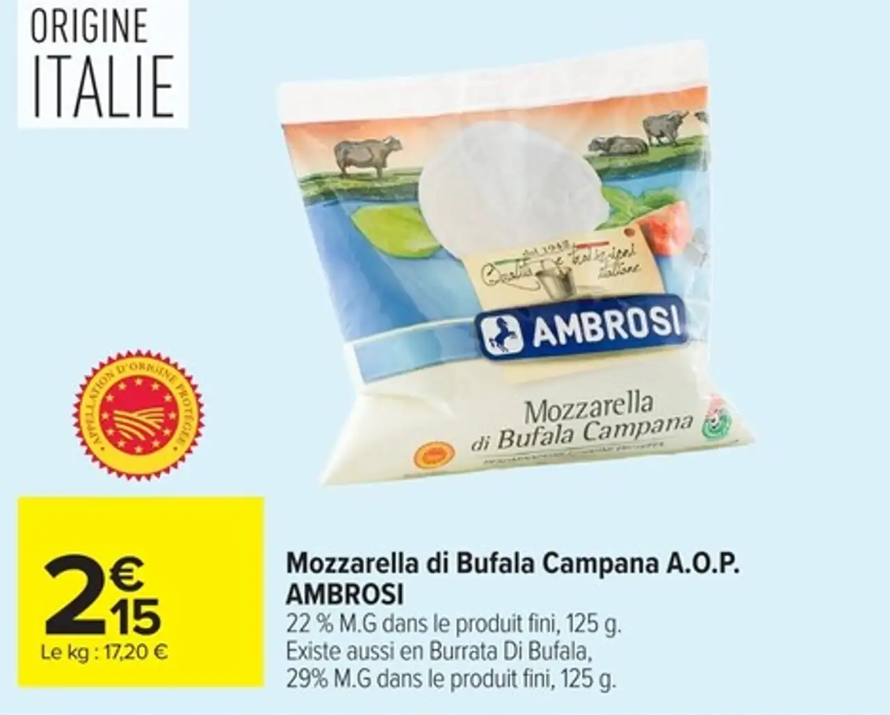 Mozzarella di Bufala Campana A.O.P. AMBROSI