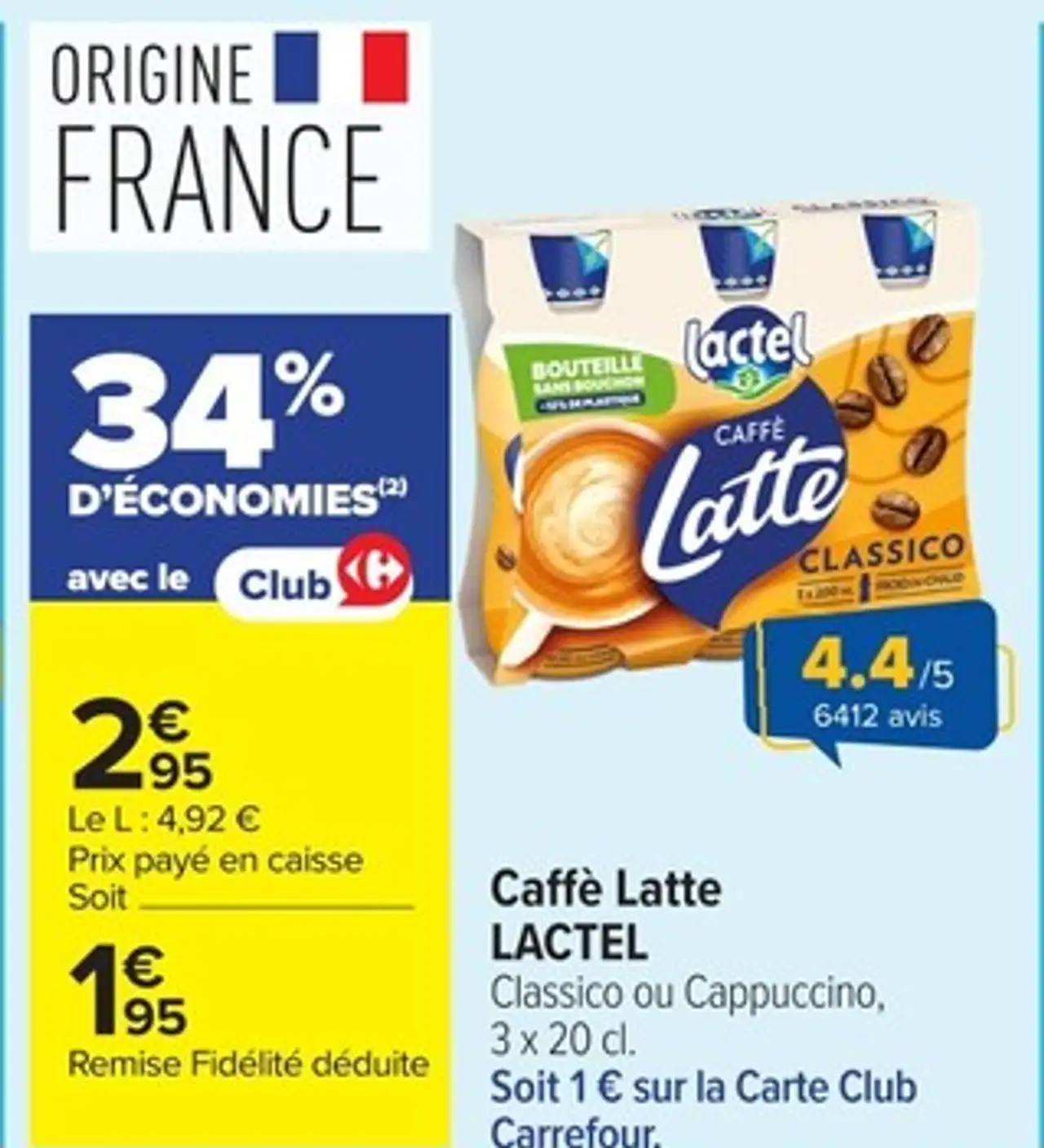 Caffè Latte LACTEL Classico ou Cappuccino