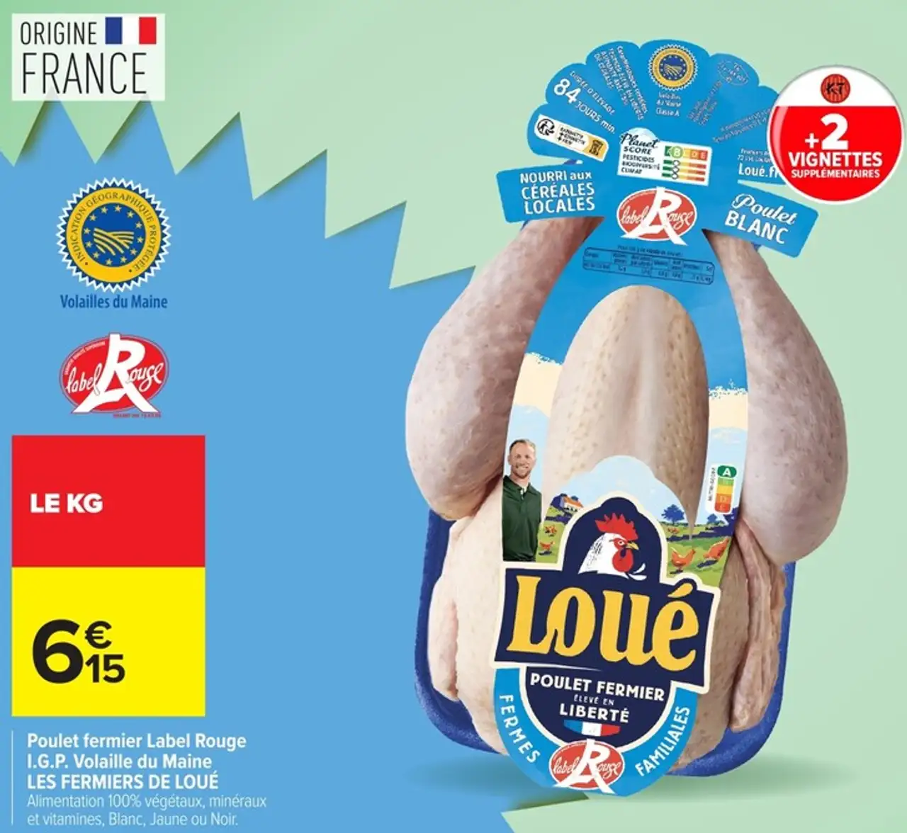 Poulet fermier Label Rouge I.G.P. Volaille du Maine LES FERMIERS DE LOUÉ